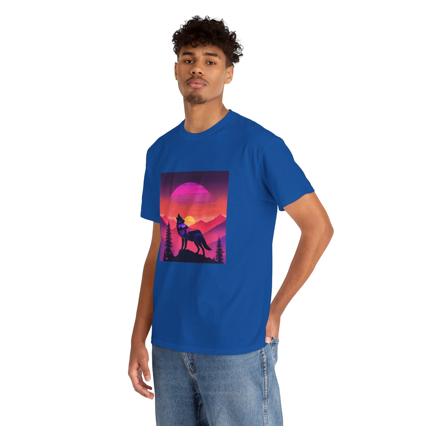 Wolf Majestic Sunset Gaphic Tee Flashlander