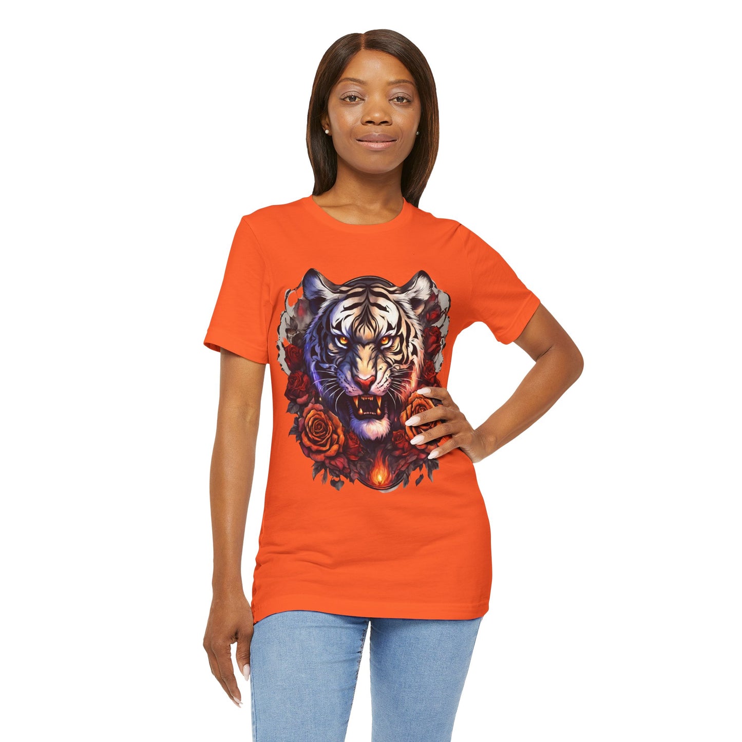 White Tiger Flames Flashlander Gym Shirt