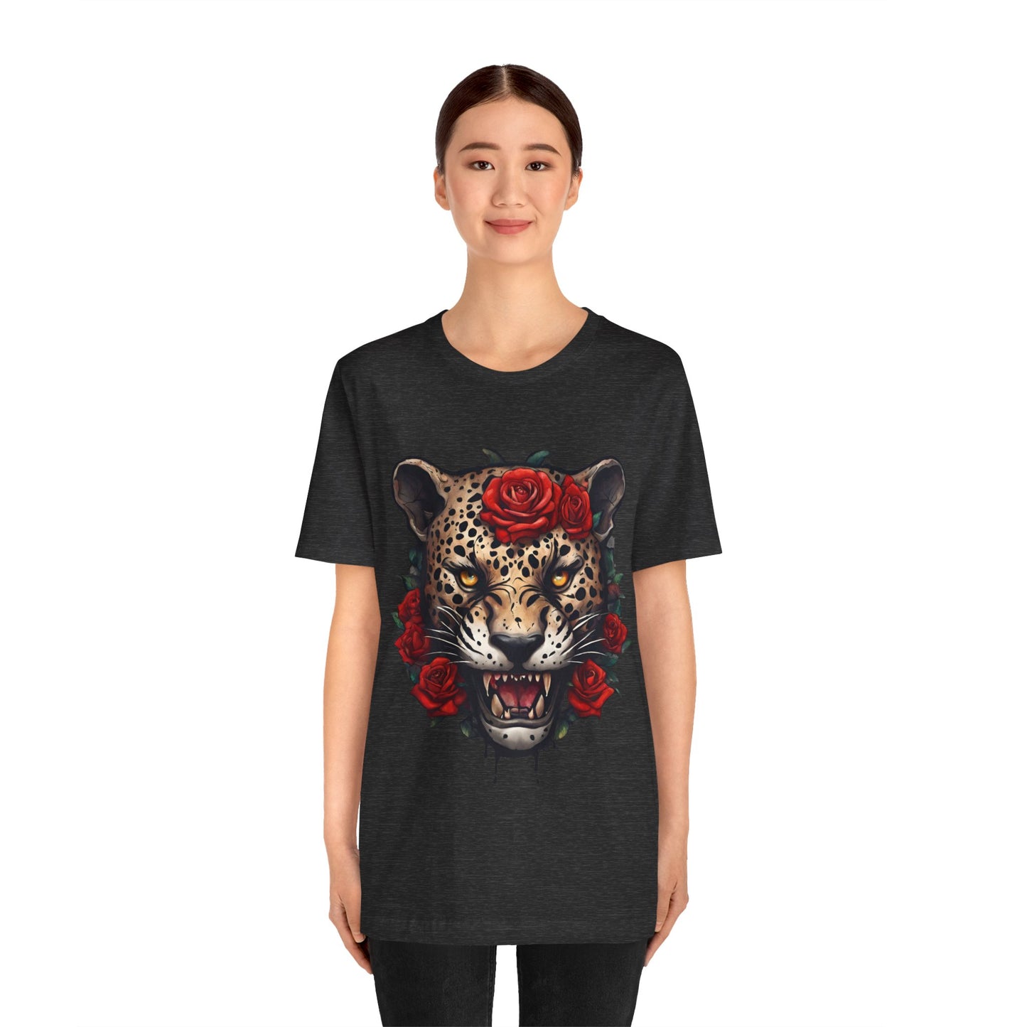 Jaguar Flames and Roses Graphic Tee Flashlander