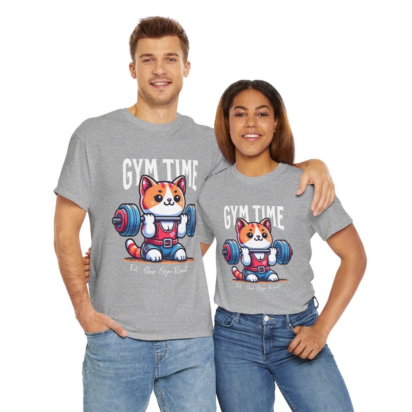 Cute Cat Gym Time Shirt Flashlander Graphic Tee