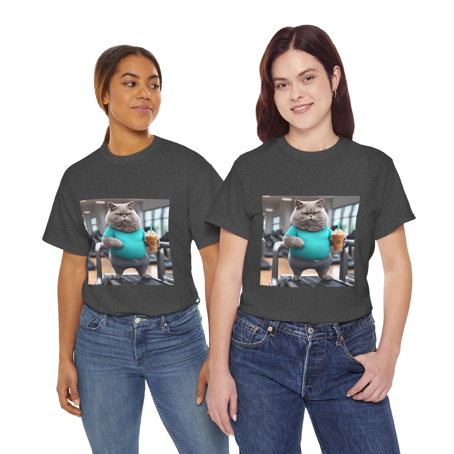 Funny Fat Cat On The Treadmill - Flashlander Gym Shirt