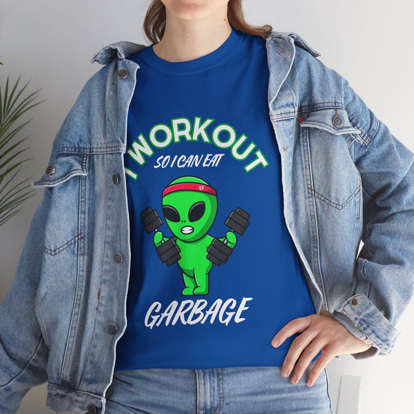 Alien I Workout So I Can Eat Garbage Graphic Tee Flashlander