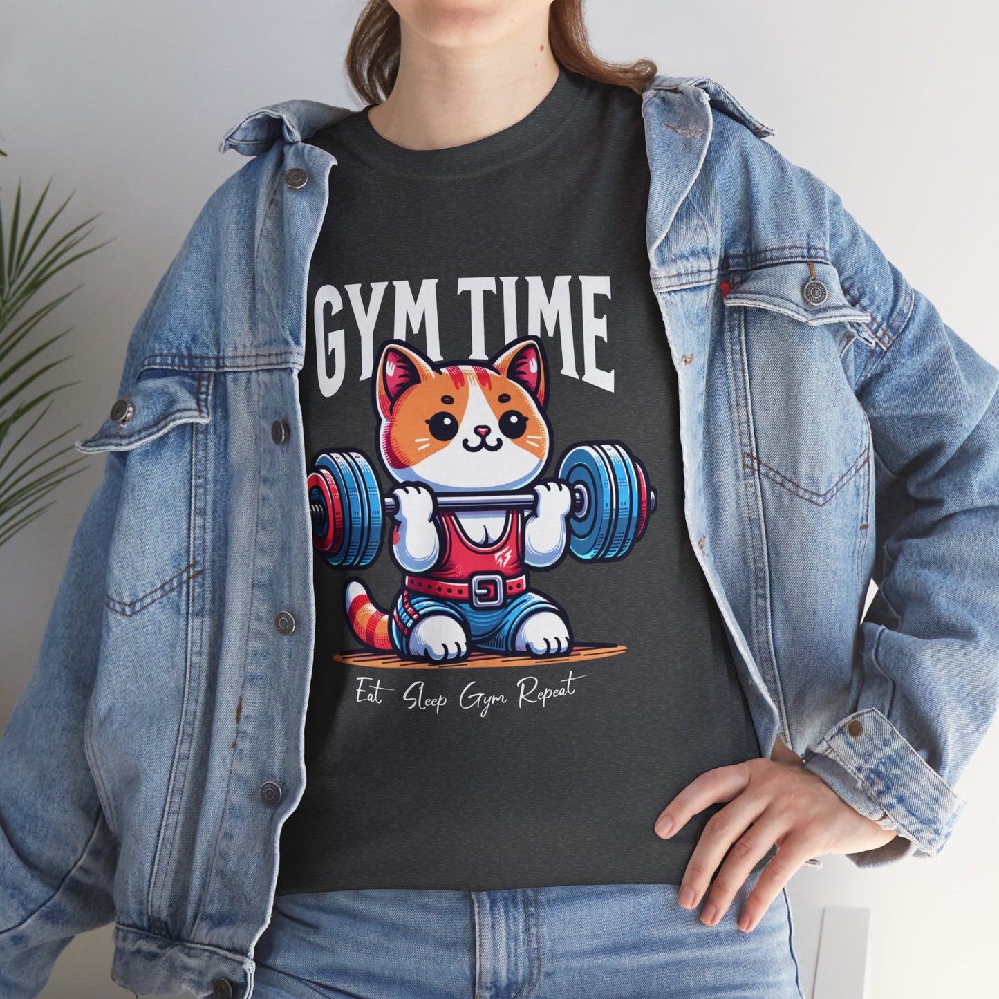 Cute Cat Gym Time Shirt Flashlander Graphic Tee