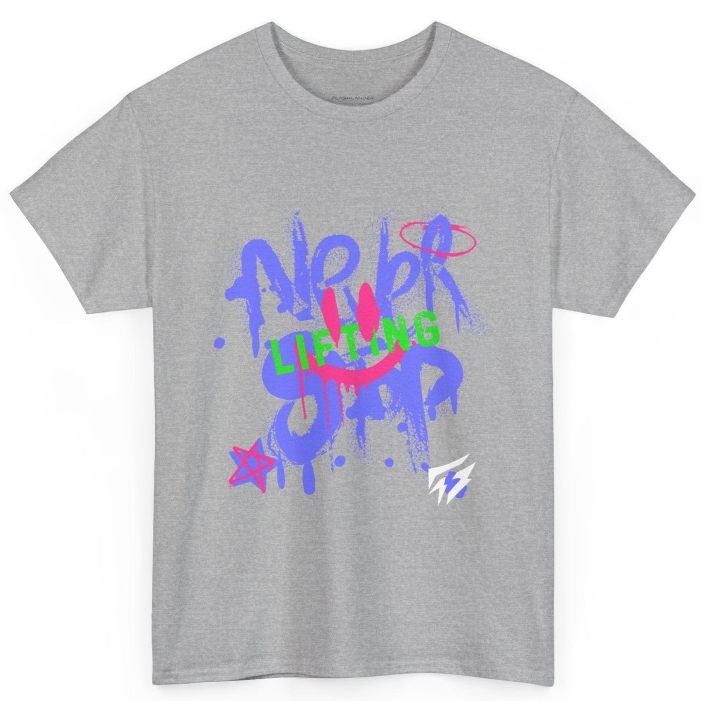 T-shirt de sport Graffiti Flashlander - Never Stop Lifting Gris