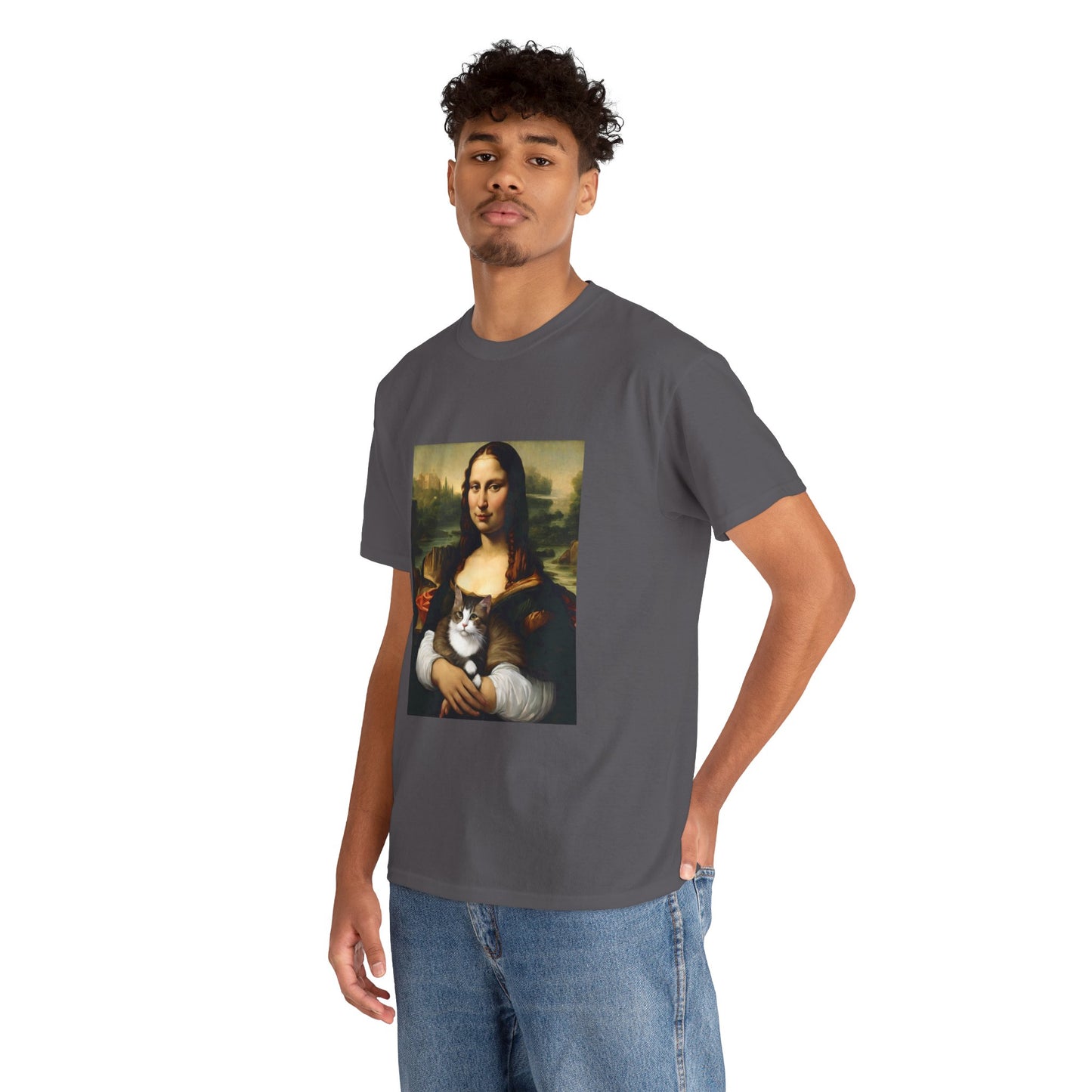 Mona Lisa with Cat - Flashlander Gym Shirt