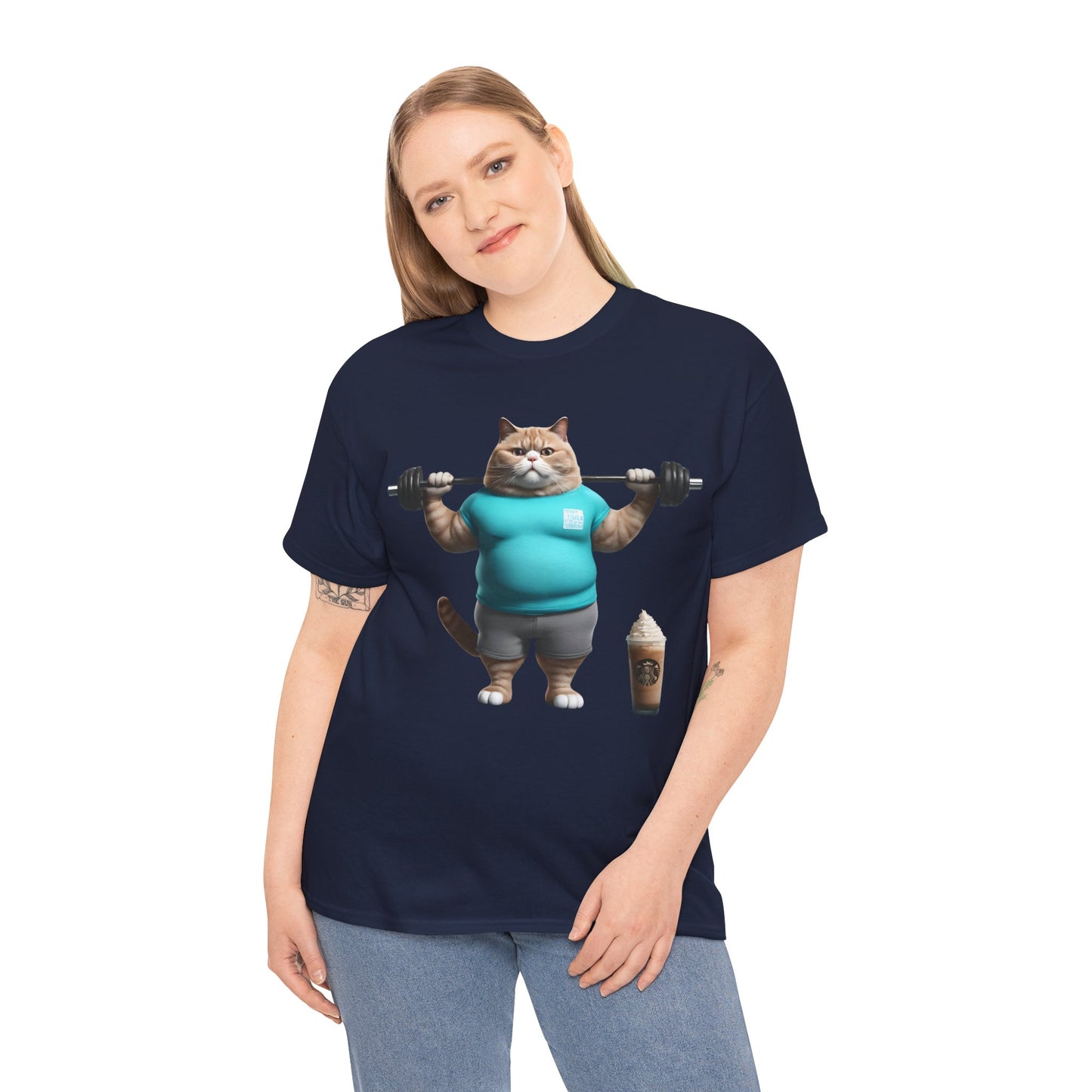 Funny Fat Cat Lifting - Flashlander Gym Shirt