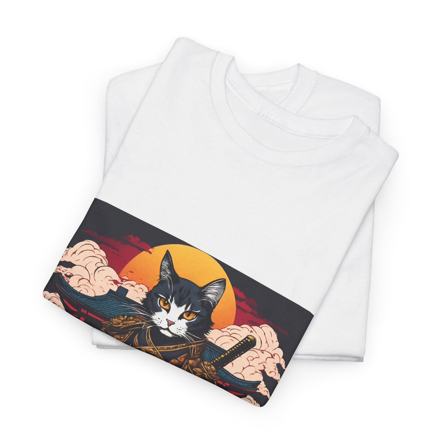 Samurai Cat Cartoon Anime - Flashlander Gym Shirt