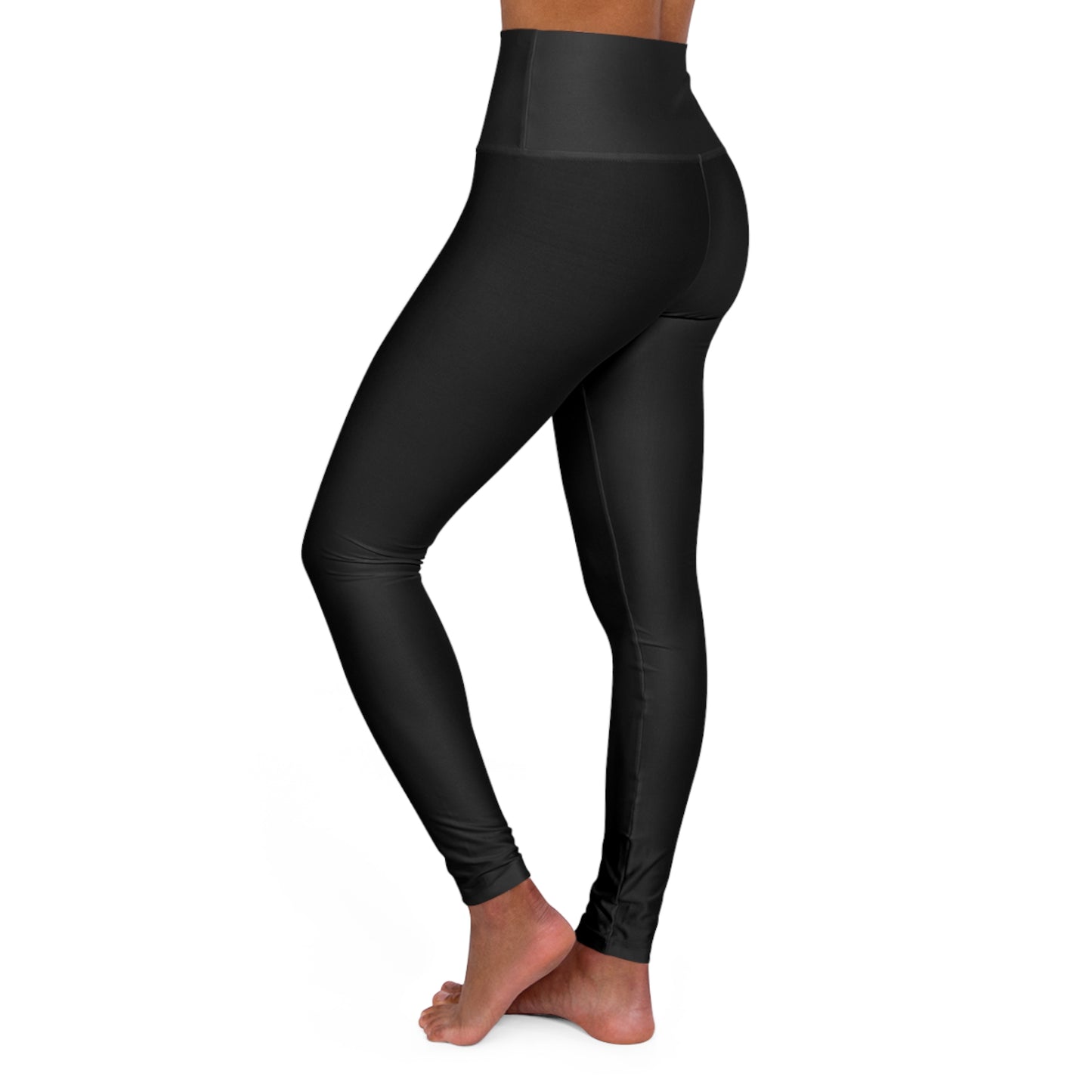 Mallas de yoga de cintura alta Zen de Flashlander Sportswear en color negro (AOP)