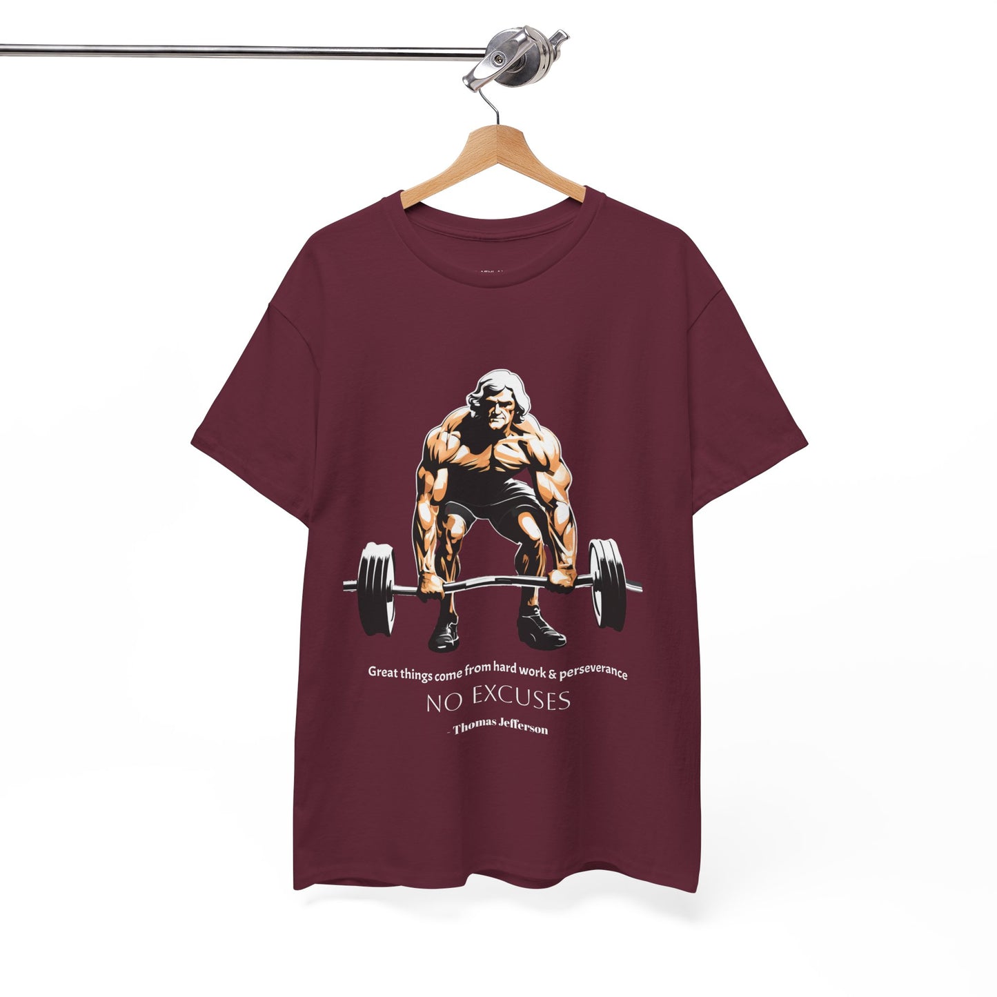 Thomas Jefferson Bodybuilder Shirt - Flashlander Great Things Come From Hard Work And Perseverance, No excuses Graphic Tee