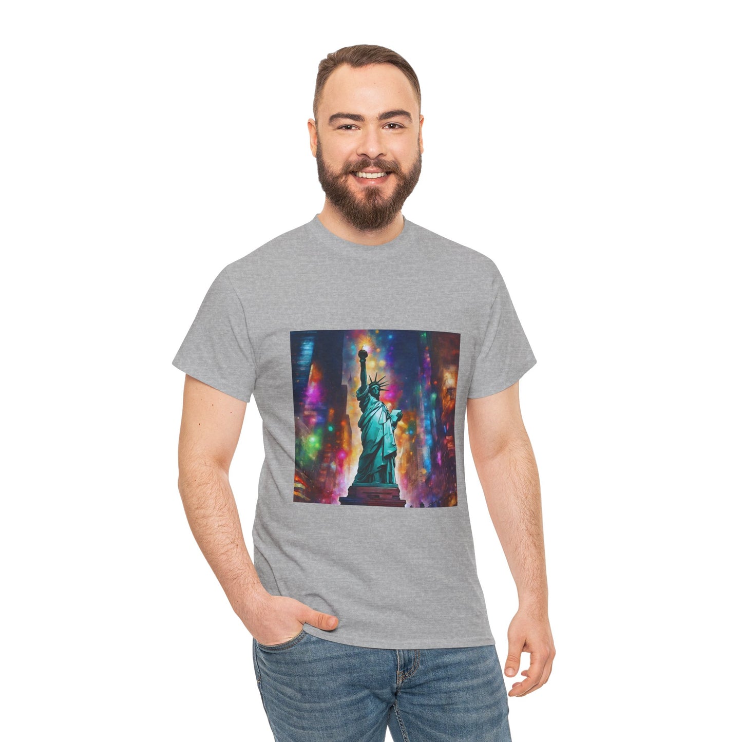 The Statue of Liberty in the Heart of New York Graphic Tee Flashlander