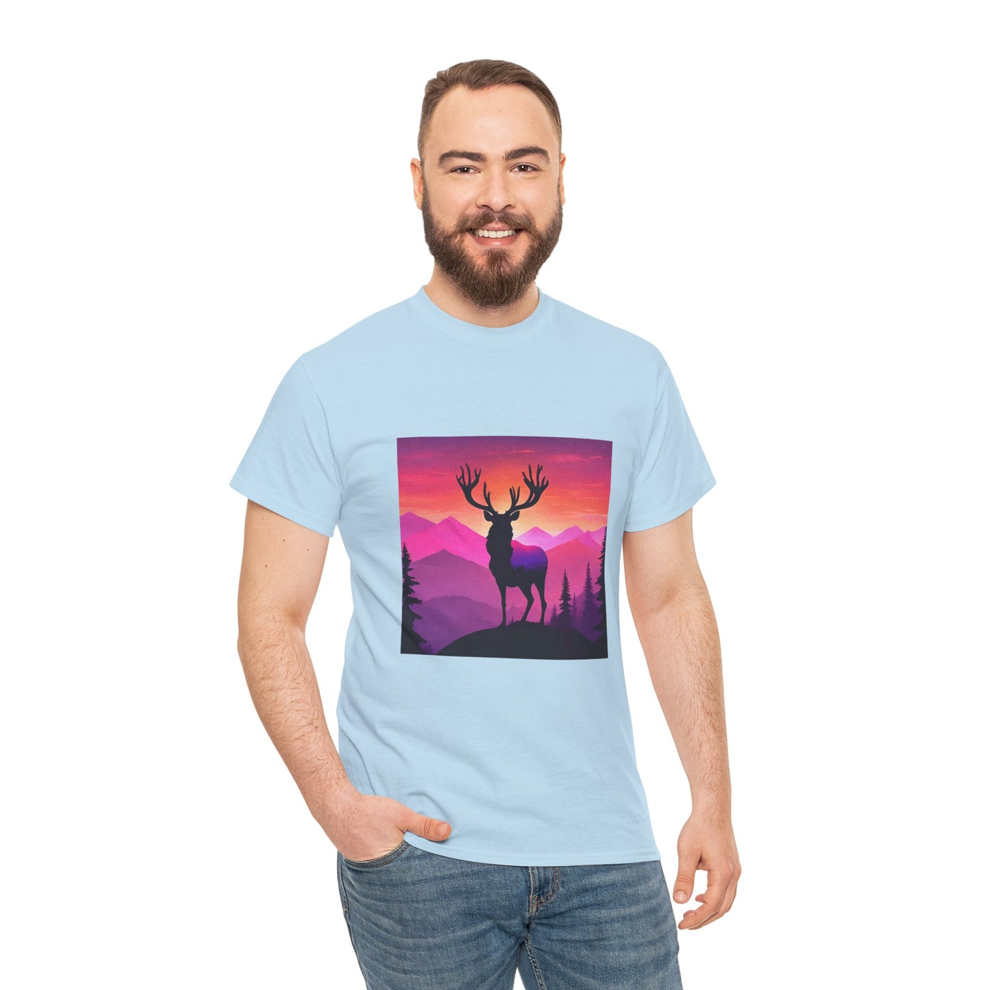 Deer Majestic Sunset Flashlander Gym Shirt