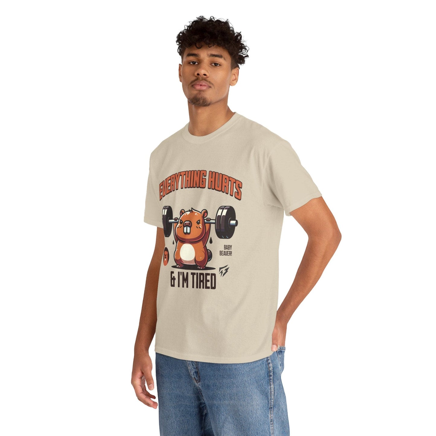 T-shirt de sport Beaver Everything Hurts &amp; I'm Tired T-shirt de sport Flashlander en coton unisexe noir anthracite T-shirt graphique de performance