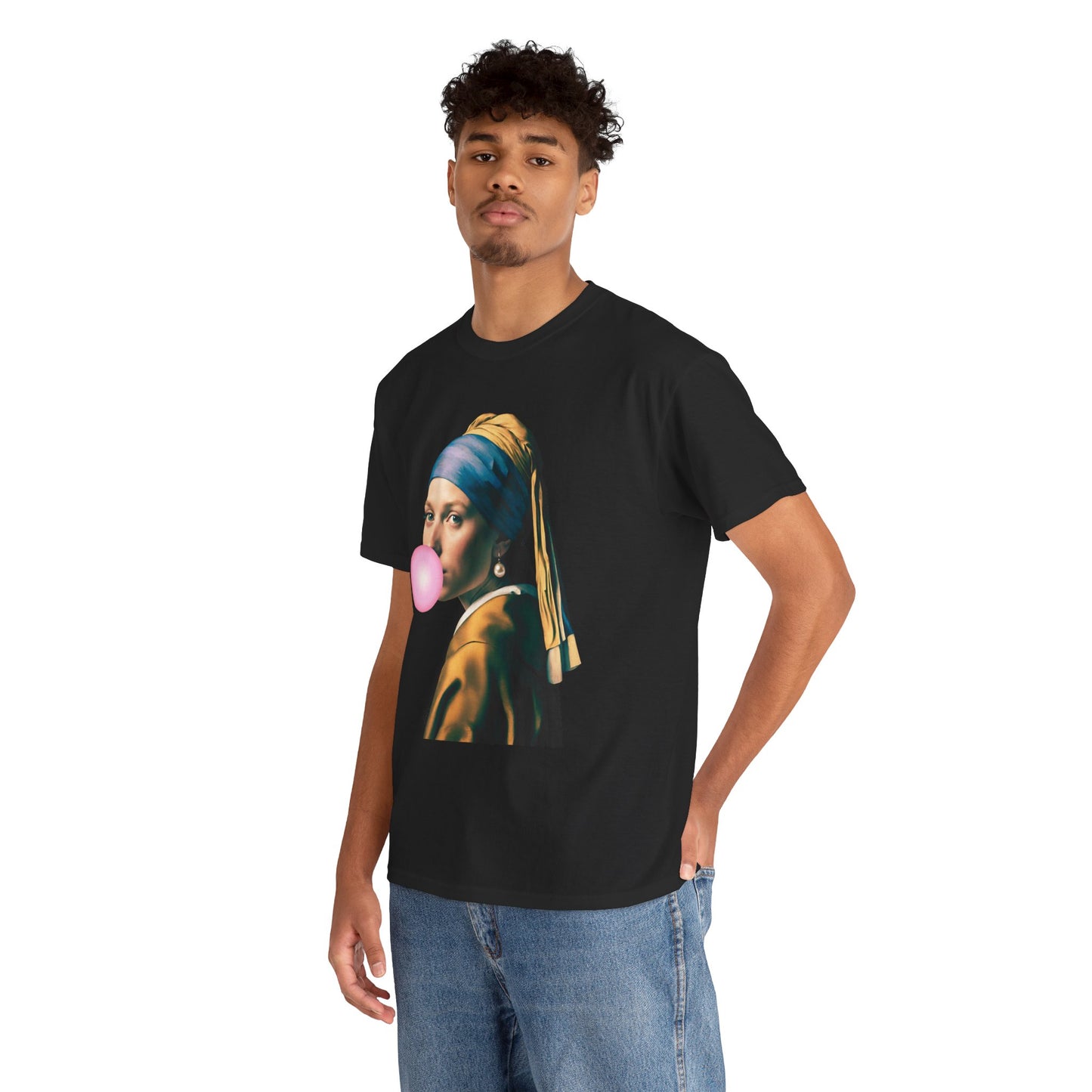 Bubble Gum Girl with a Pearl Earring Johannes Vermeer - Flashlander Gym Shirt