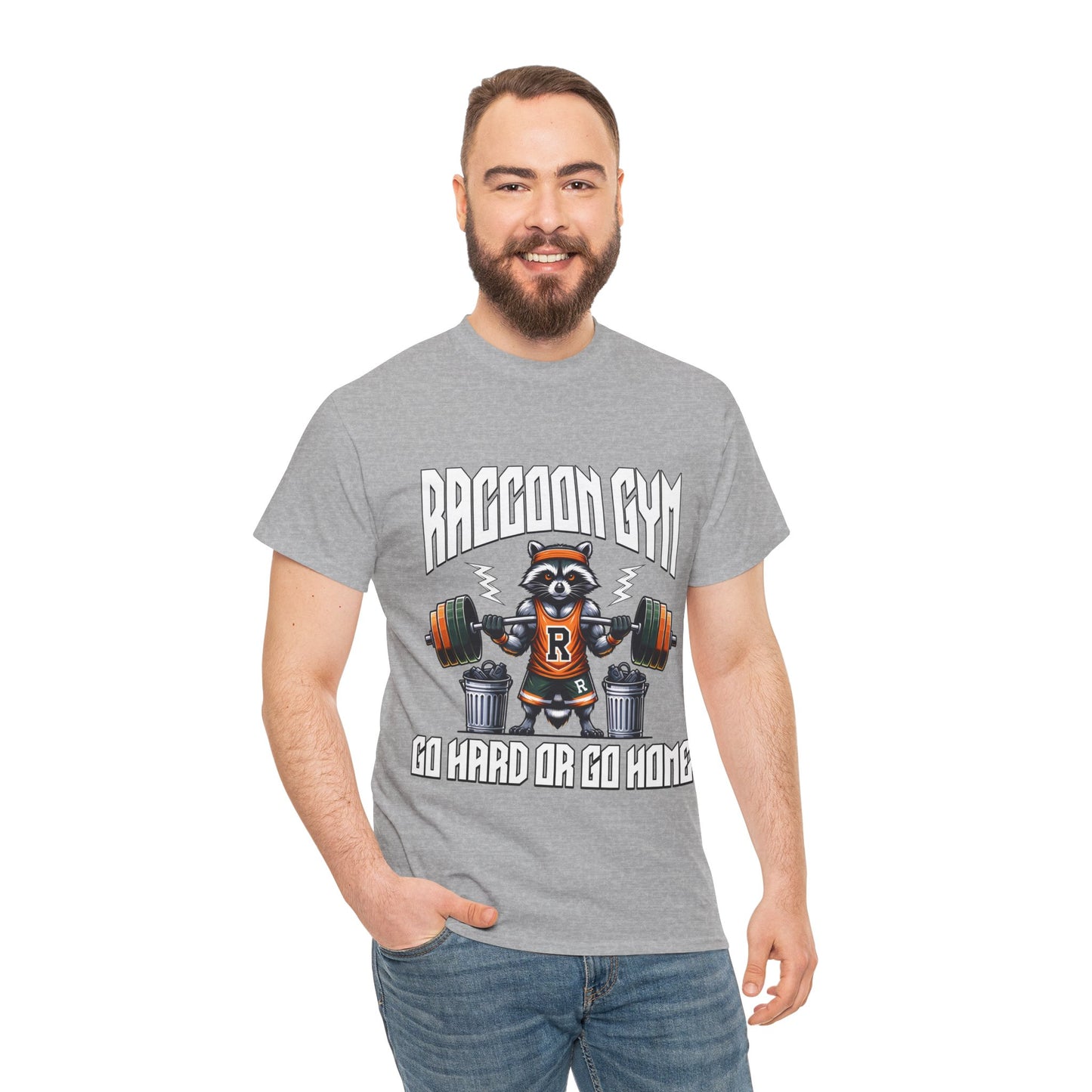 Raccoon Bodybuilder Shirt Flashlander Go Hard or Go Home Gym T-Shirt Cotton Unisex Graphic Tee