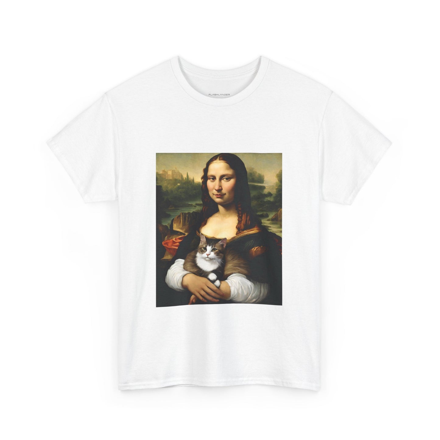 Mona Lisa with Cat - Flashlander Gym Shirt