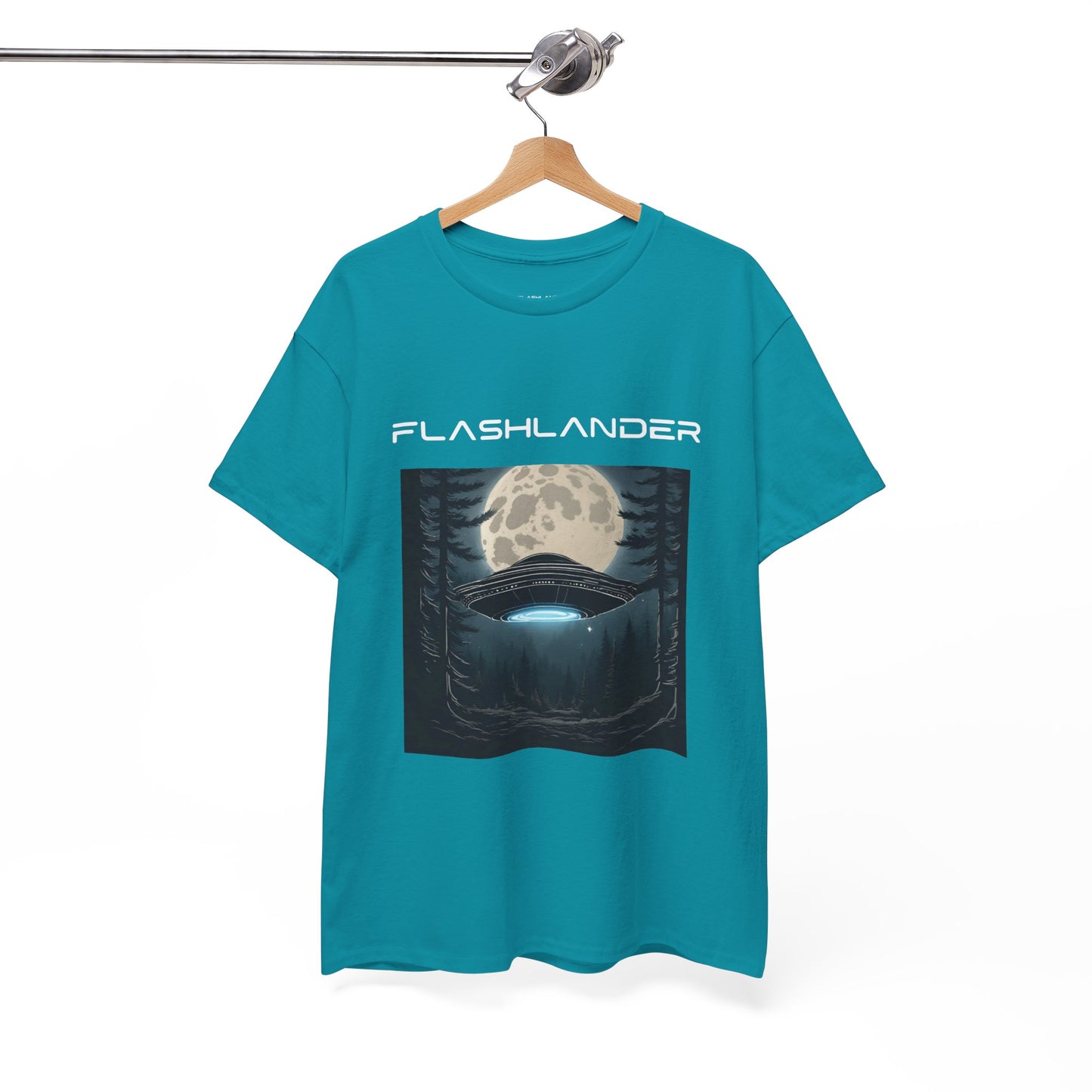 UFO Soaring Low in the Forest Tee Flashlander Gym Shirt