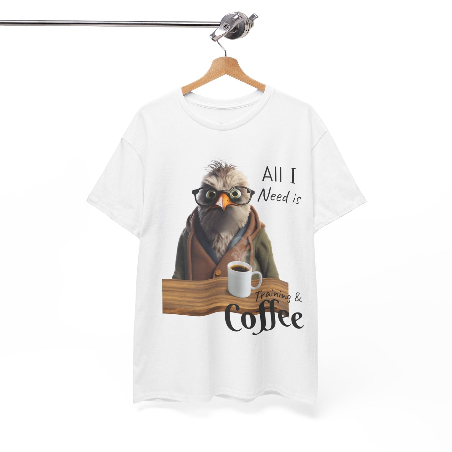 Tout ce dont j'ai besoin, c'est d'une formation et d'un café - T-shirt drôle d'oiseau - Flashlander Gym Shirt