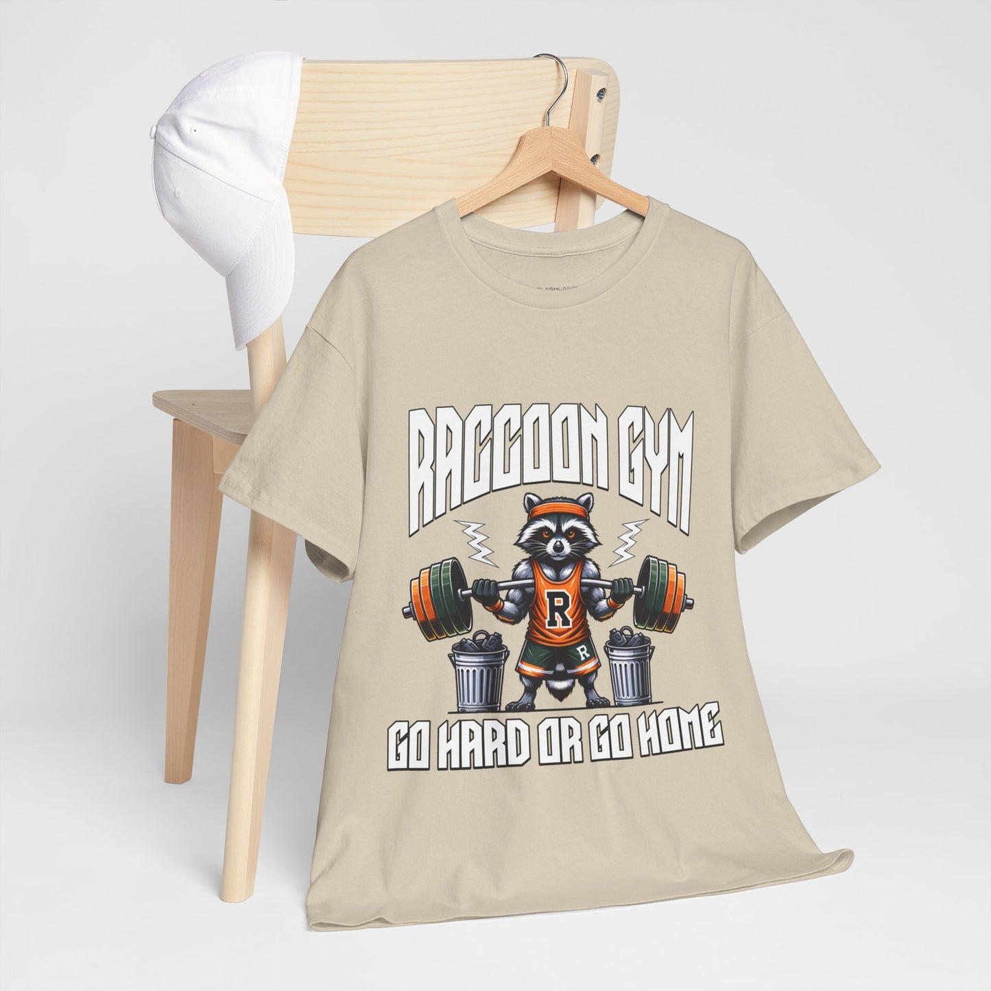 Raccoon Bodybuilder Shirt Flashlander Go Hard or Go Home Gym T-Shirt Cotton Unisex Graphic Tee