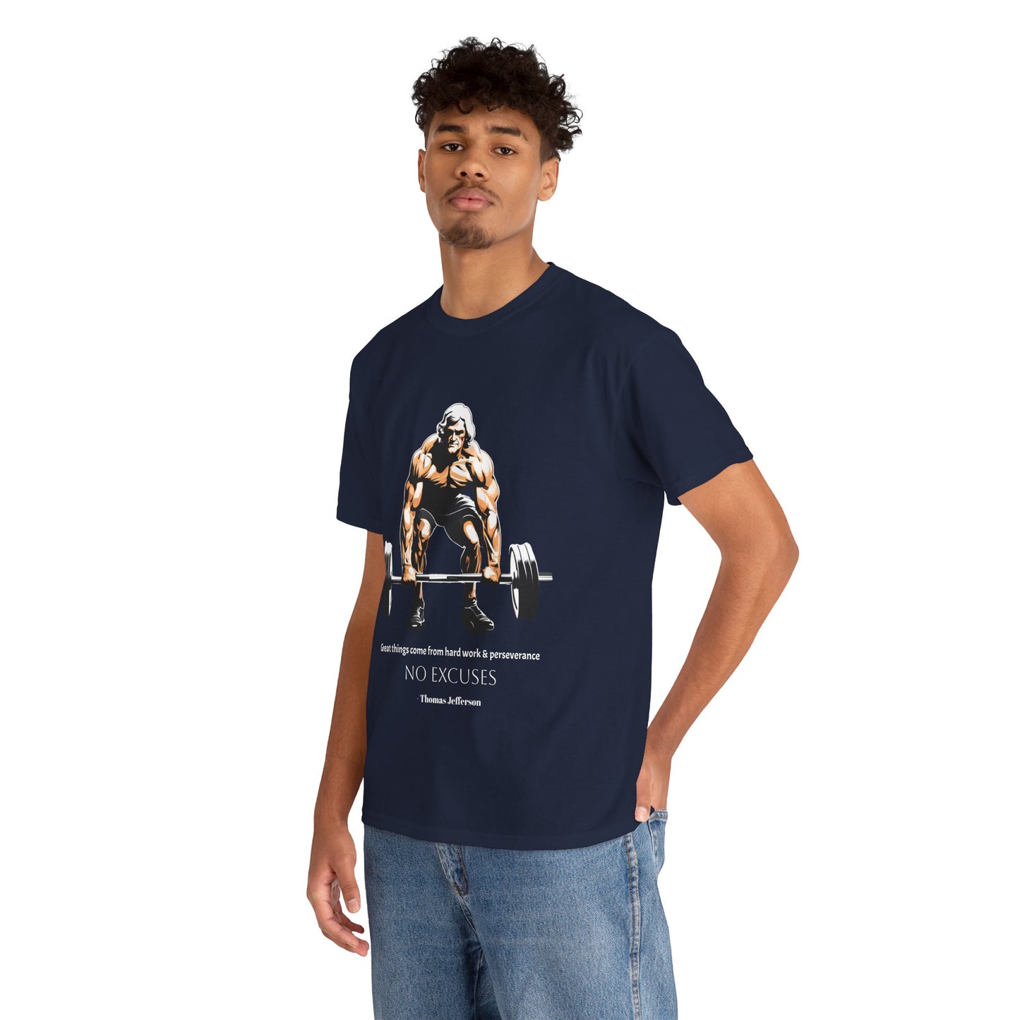 Thomas Jefferson Bodybuilder Shirt - Flashlander Great Things Come From Hard Work And Perseverance, No excuses Graphic Tee