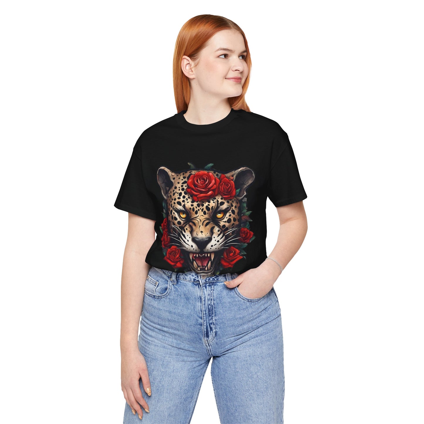 Jaguar Flames and Roses Graphic Tee Flashlander