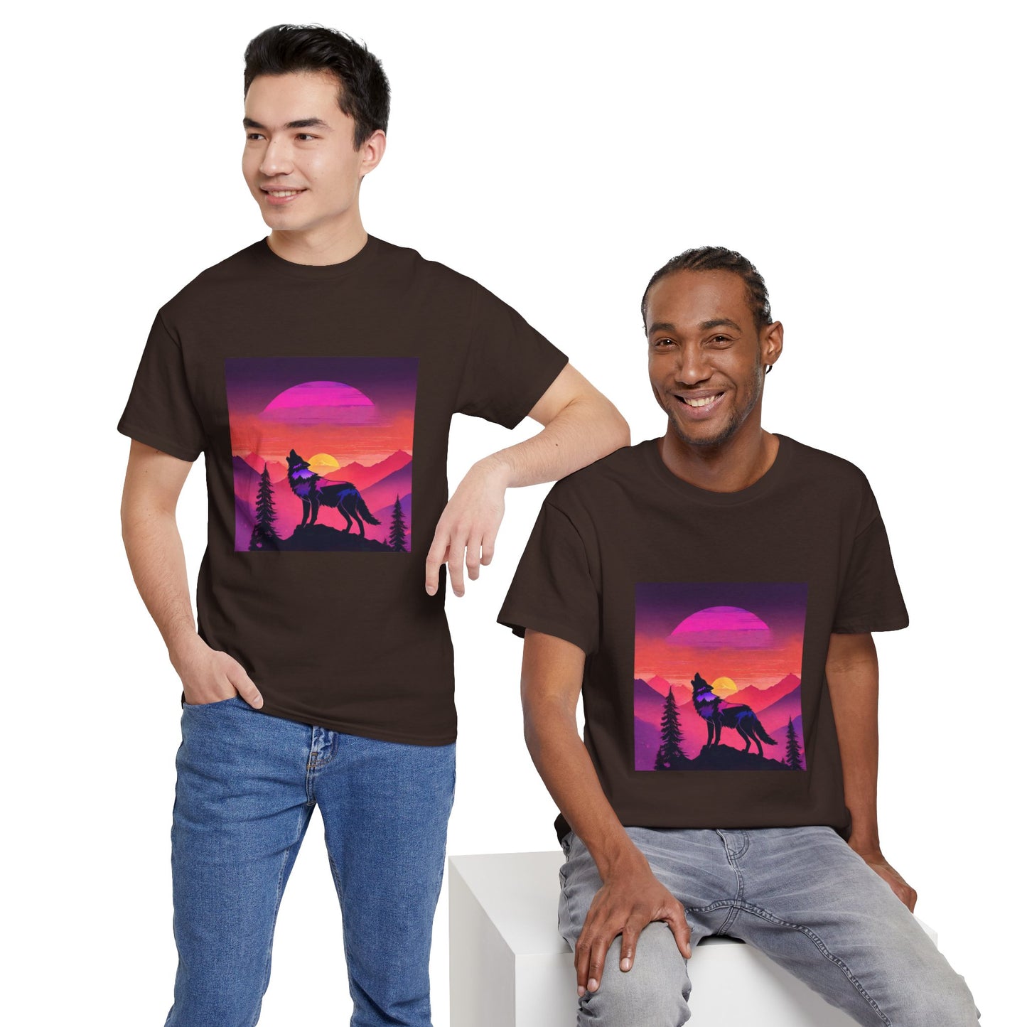 Wolf Majestic Sunset Gaphic Tee Flashlander