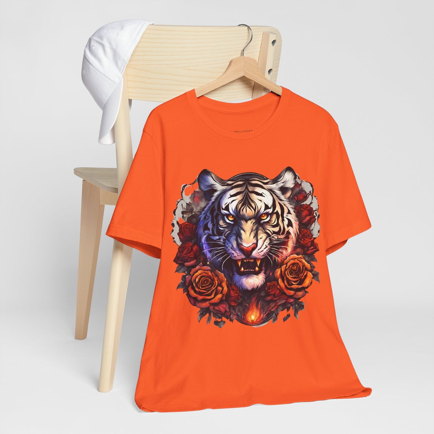 White Tiger Flames Flashlander Gym Shirt