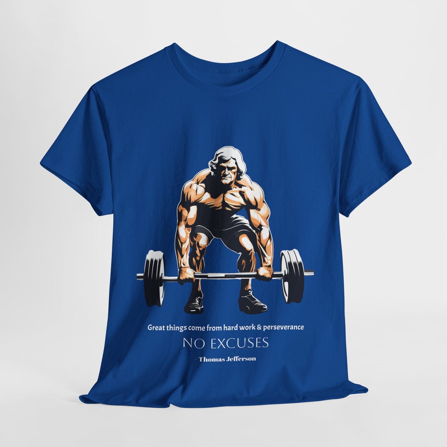 Thomas Jefferson Bodybuilder Shirt - Flashlander Great Things Come From Hard Work And Perseverance, No excuses Graphic Tee