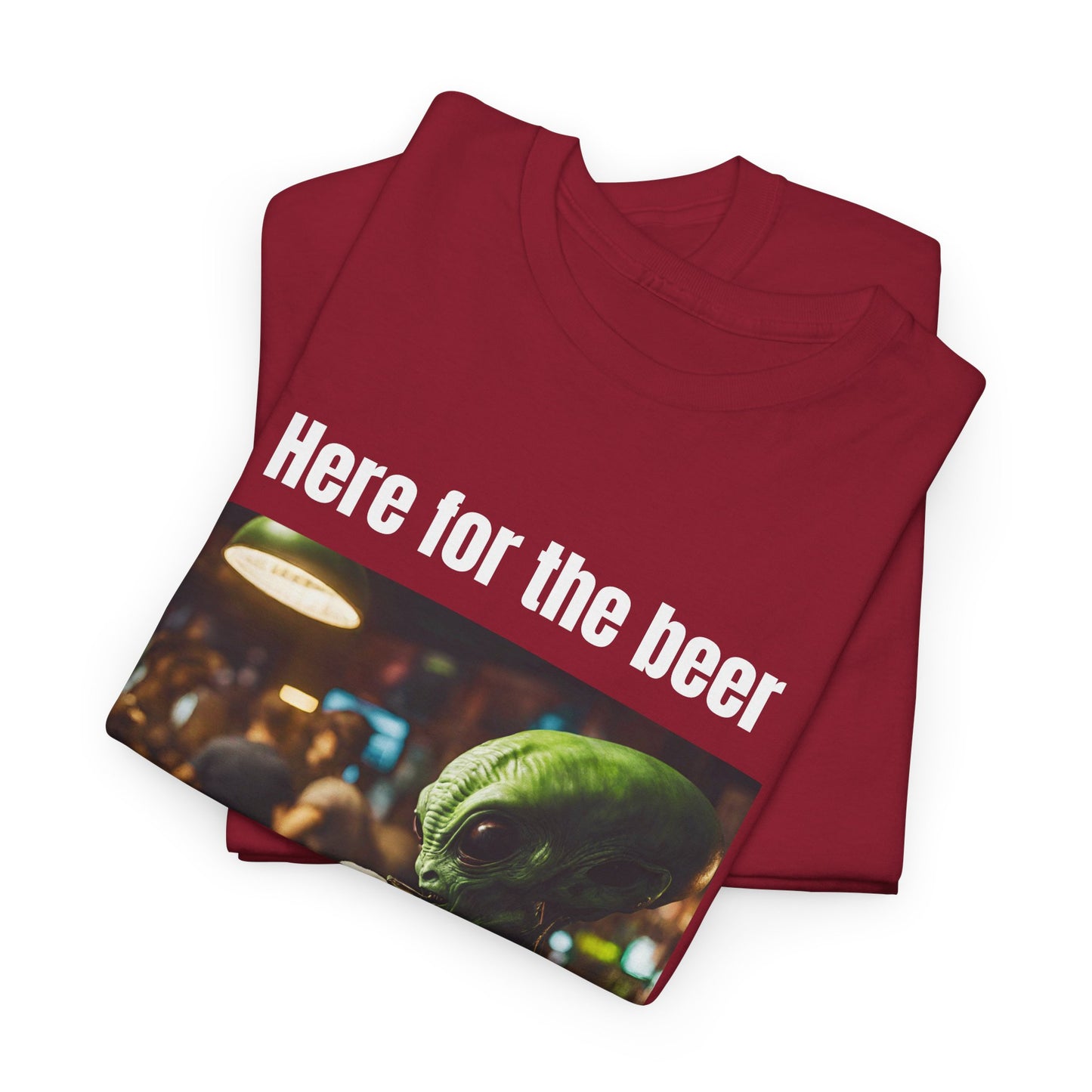 Ici pour la bière, les gains peuvent attendre ! T-shirt de sport Alien Flashlander