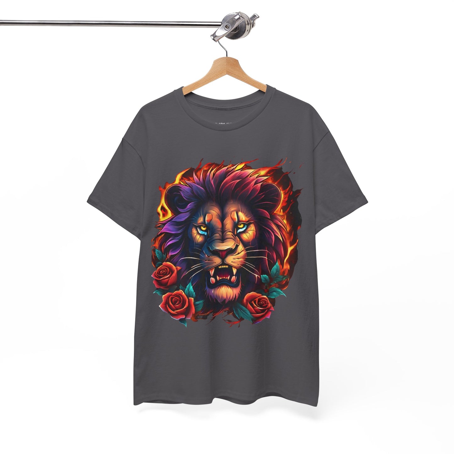 Lion Flames and Roses T-Shirt Flashlander