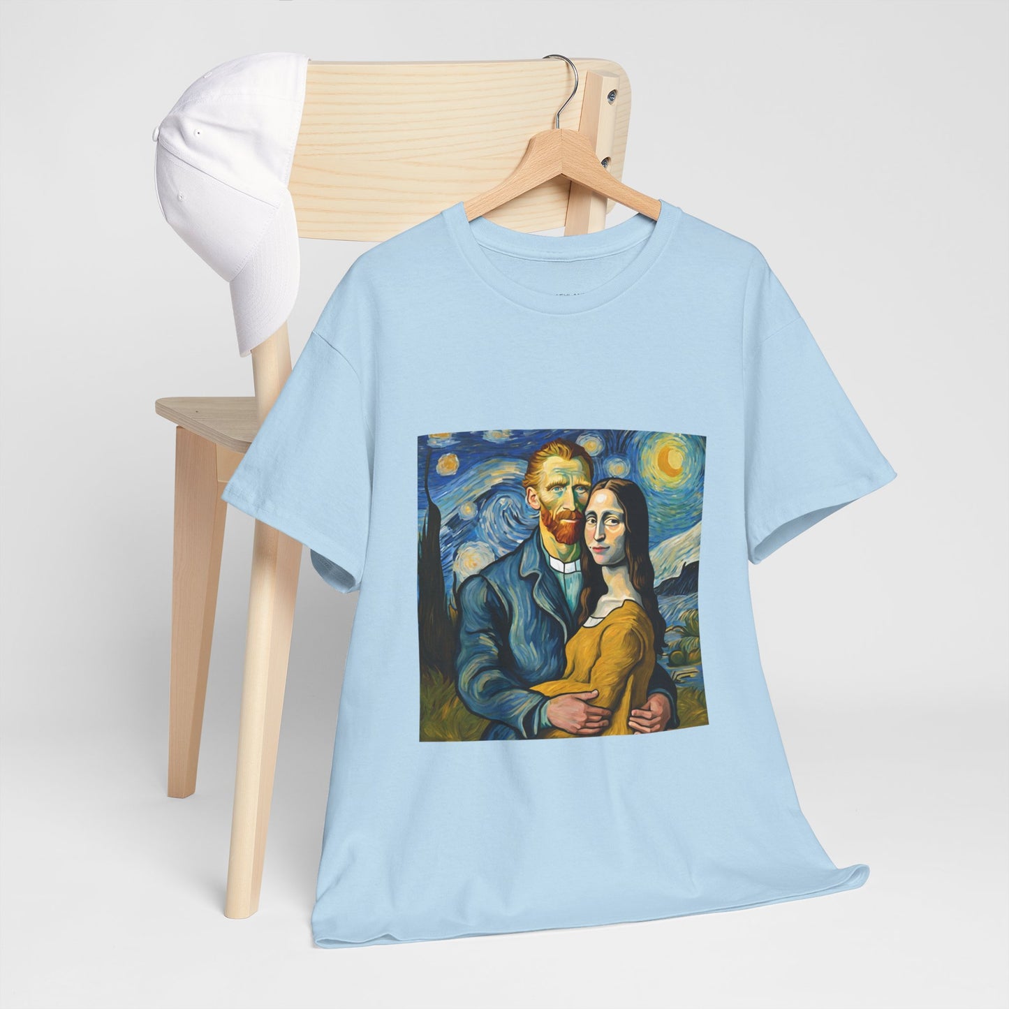 Funny Mona Lisa with Vincent Van Gogh Starry Night - Flashlander Gym Shirt