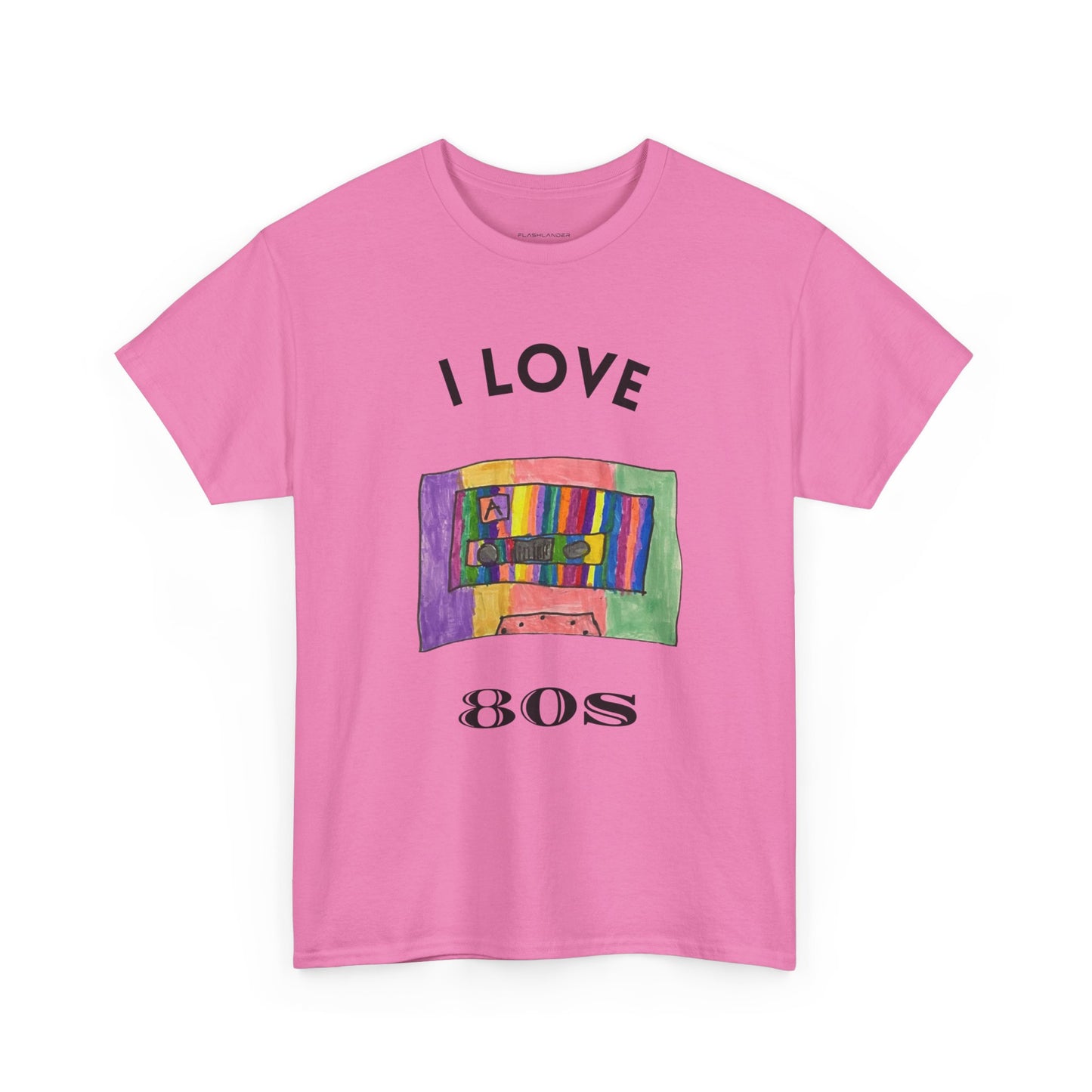 Retro Vibes Art Pop Cassette Tape I Love 80's - Flashlander Gym Shirt