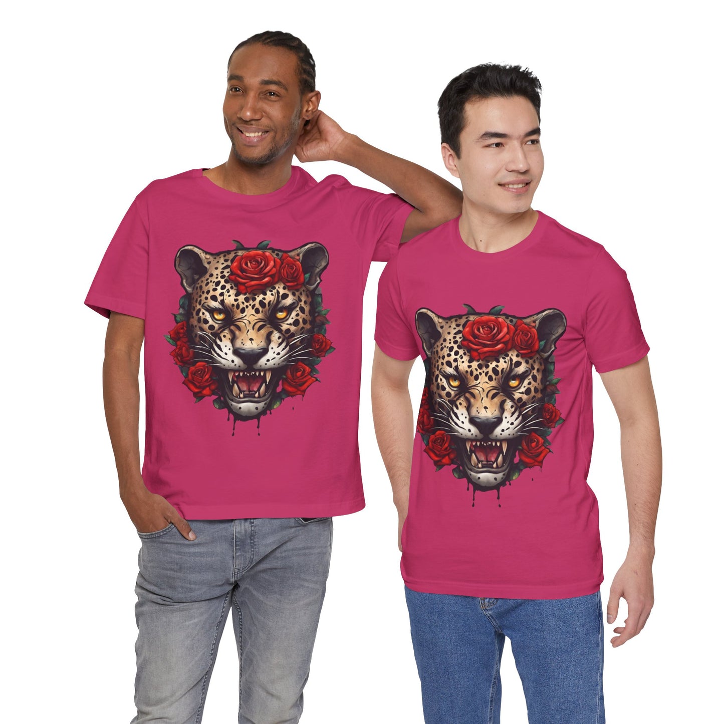 Jaguar Flames and Roses Graphic Tee Flashlander