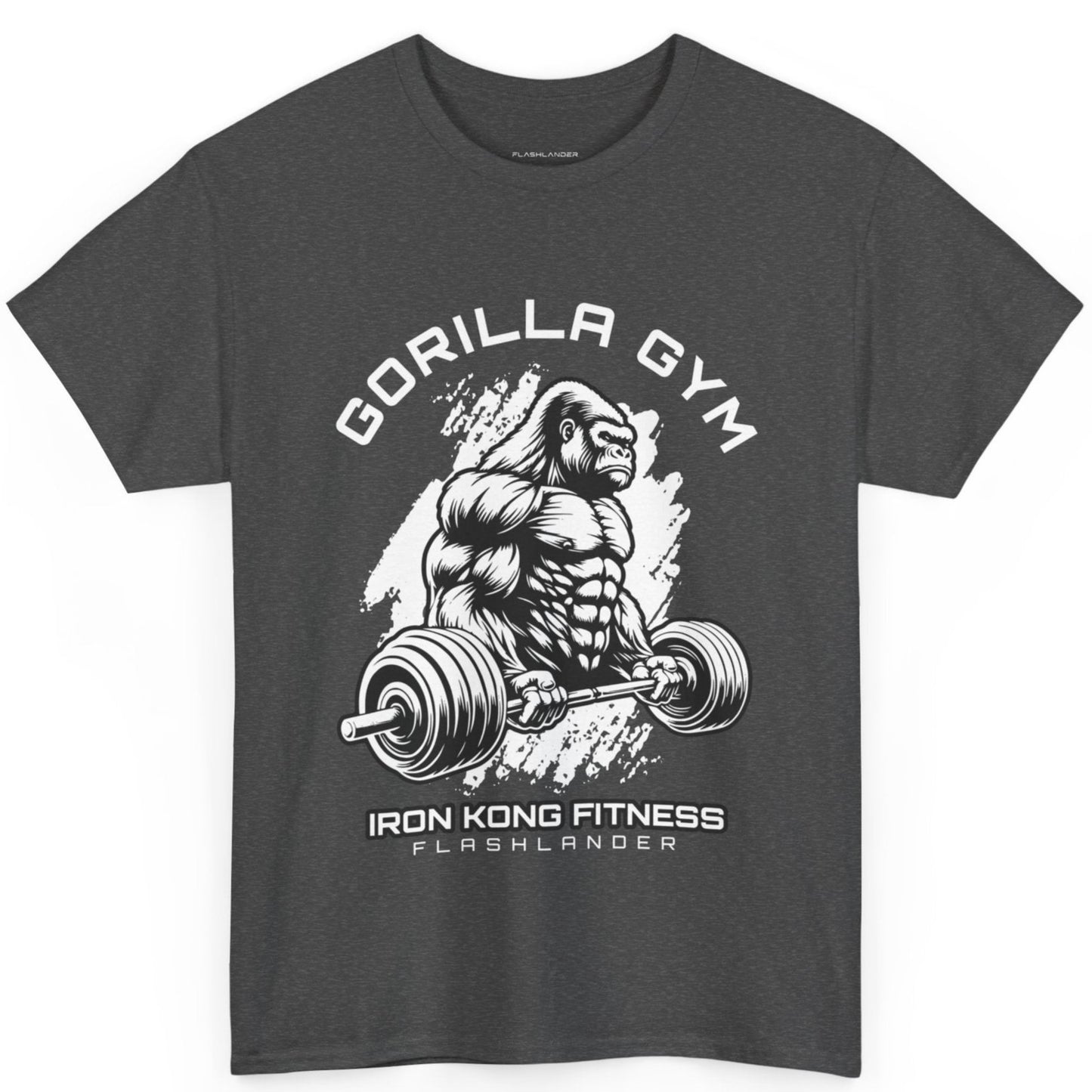 T-shirt de sport Gorilla Flashlander en coton unisexe, noir anthracite, graphique de performance