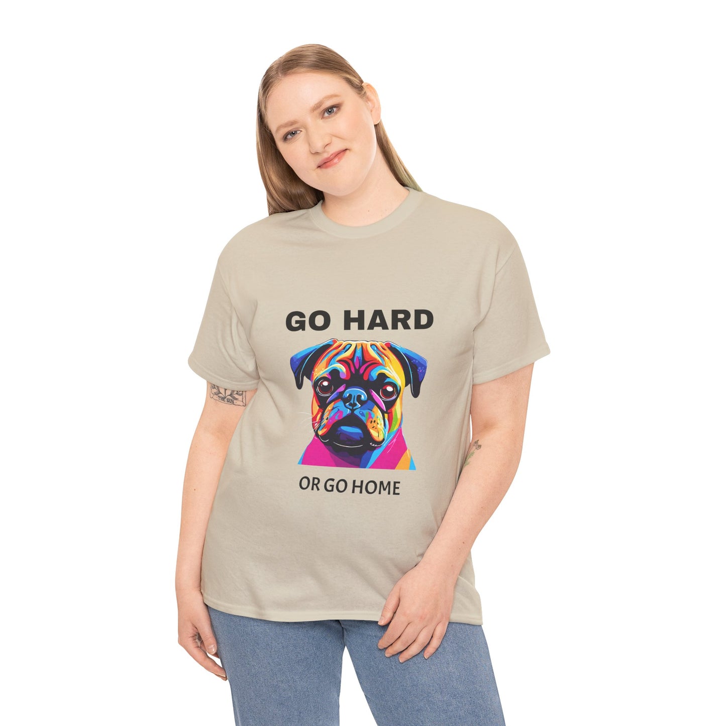 Pug Dog Pop Art  - Go Hard Or Go Home Flashlander Gym Shirt