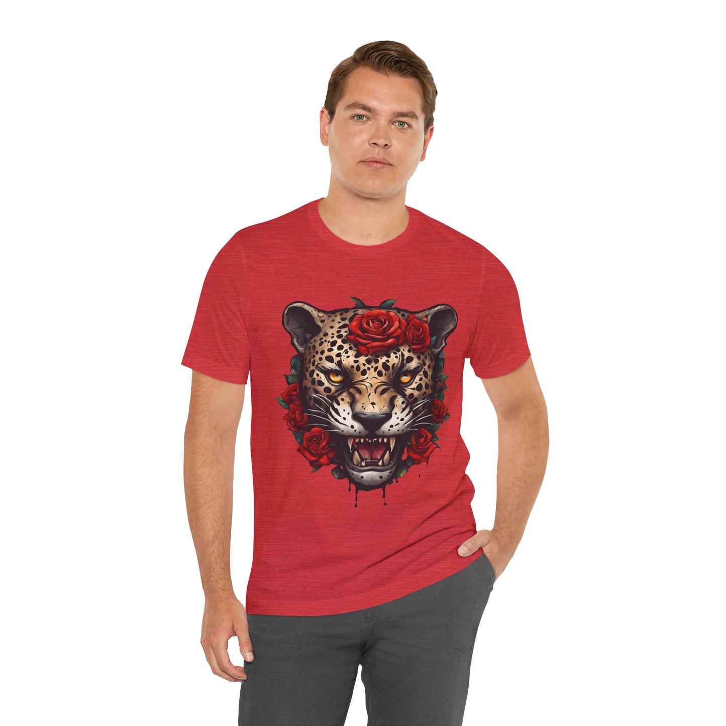 Jaguar Flames and Roses Graphic Tee Flashlander