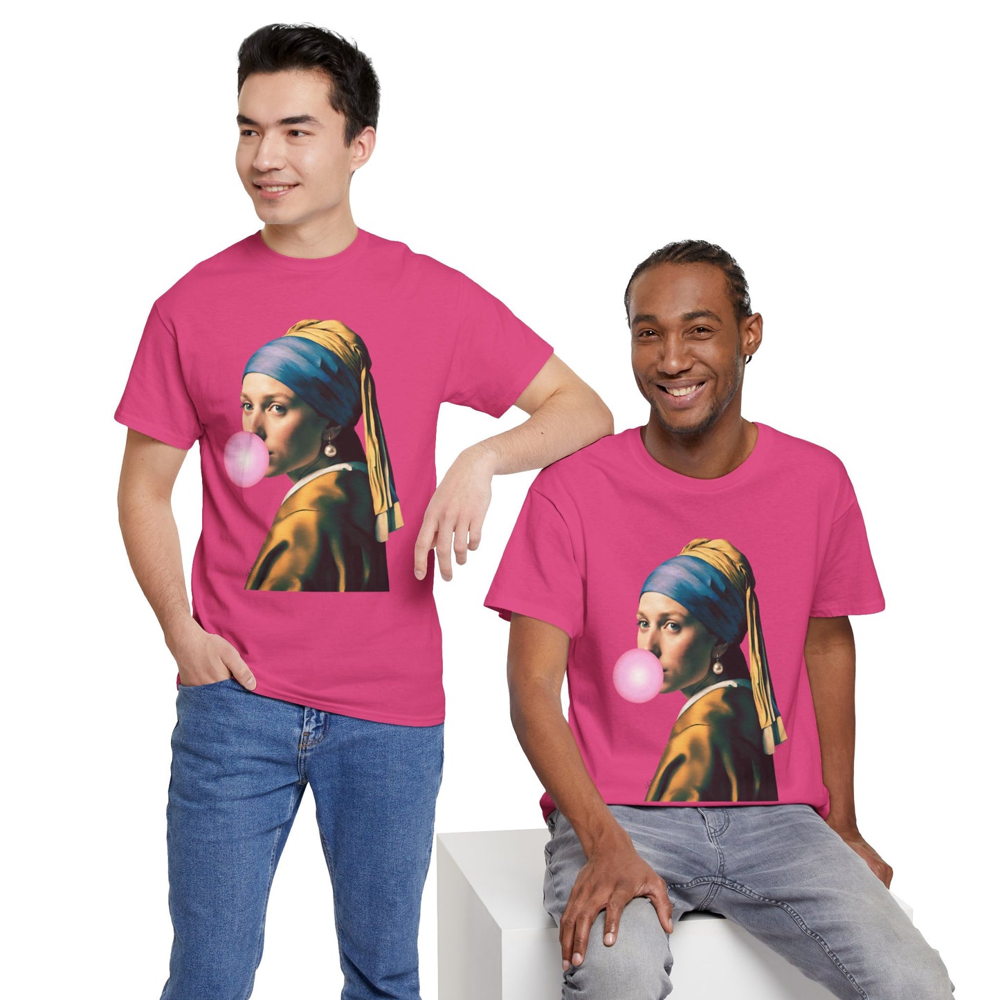 Bubble Gum Girl with a Pearl Earring Johannes Vermeer - Flashlander Gym Shirt