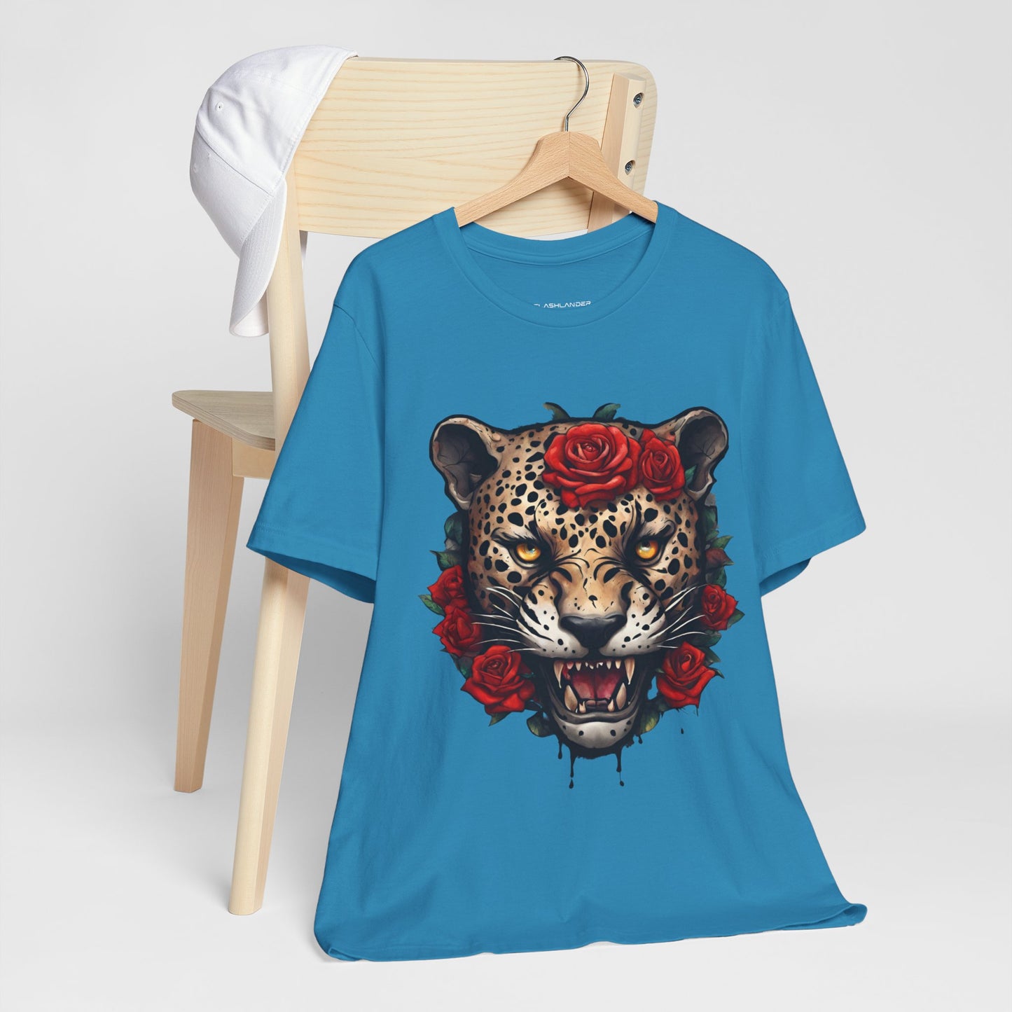 Jaguar Flames and Roses Graphic Tee Flashlander