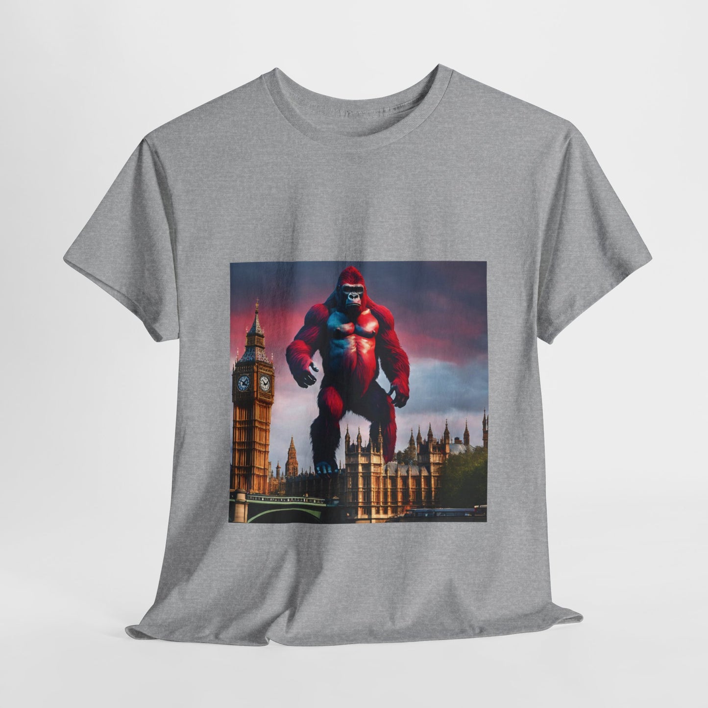 The Red Giant Gorilla Kong in the Big Ben of London Gaphic Tee Flashlander