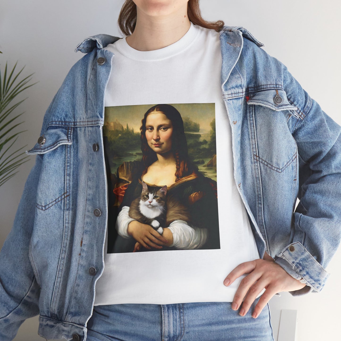 Mona Lisa with Cat - Flashlander Gym Shirt