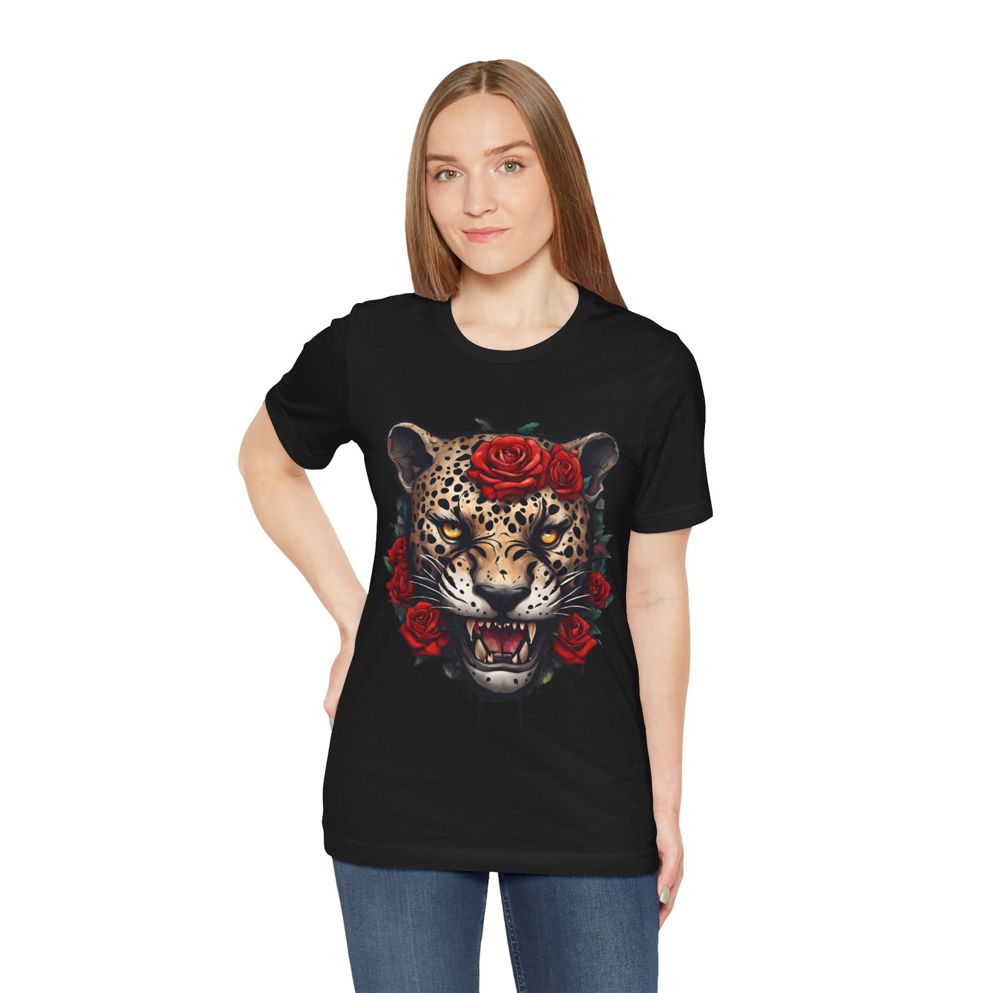 Jaguar Flames and Roses Graphic Tee Flashlander