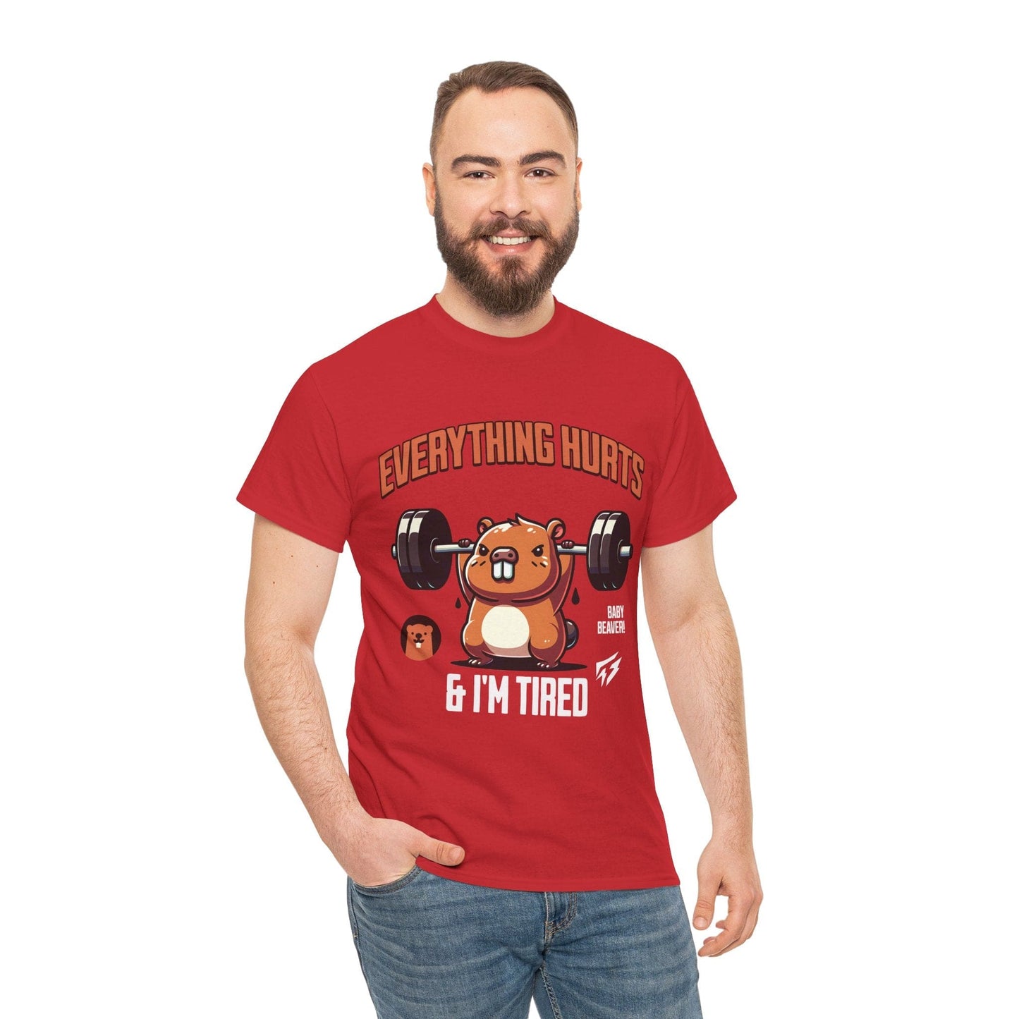 T-shirt de sport Beaver Everything Hurts &amp; I'm Tired T-shirt de sport Flashlander en coton unisexe noir anthracite T-shirt graphique de performance