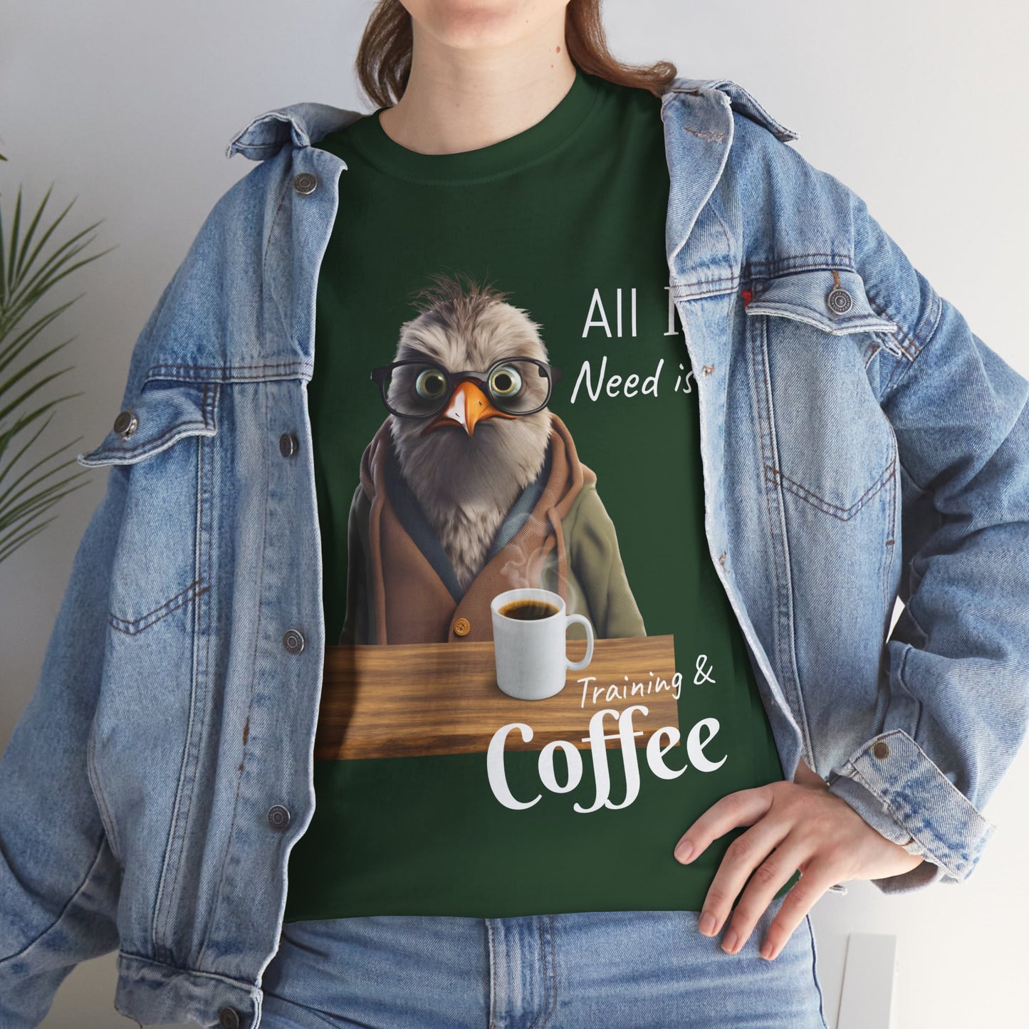 Tout ce dont j'ai besoin, c'est d'une formation et d'un café - T-shirt drôle d'oiseau - Flashlander Gym Shirt