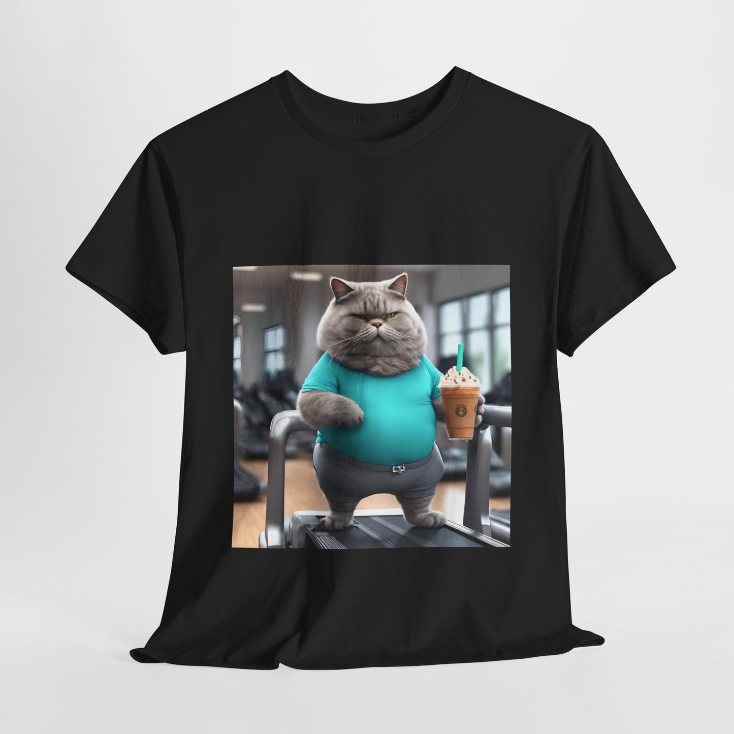 Funny Fat Cat On The Treadmill - Flashlander Gym Shirt