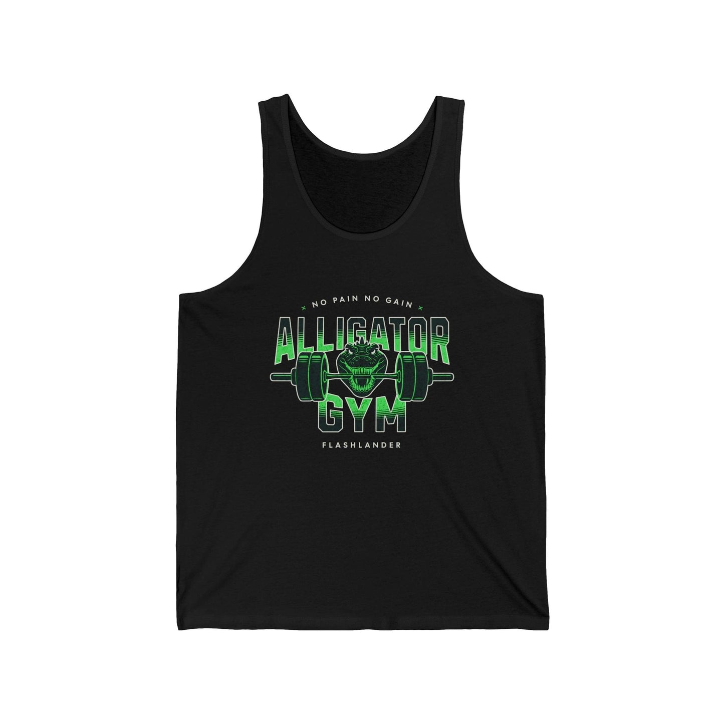 Aligator Jersey Gym Tank Flashlander Cotton Unisex Charcoal Black