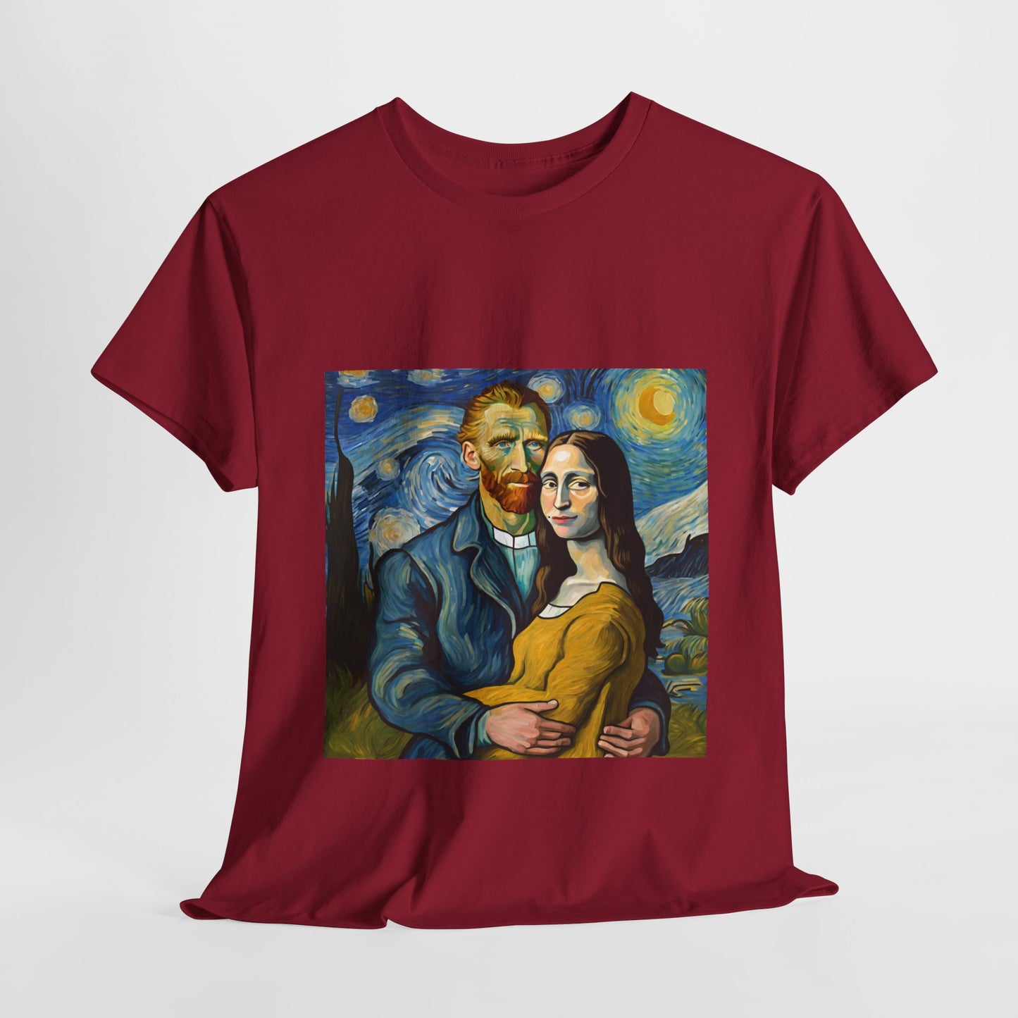 Funny Mona Lisa with Vincent Van Gogh Starry Night - Flashlander Gym Shirt