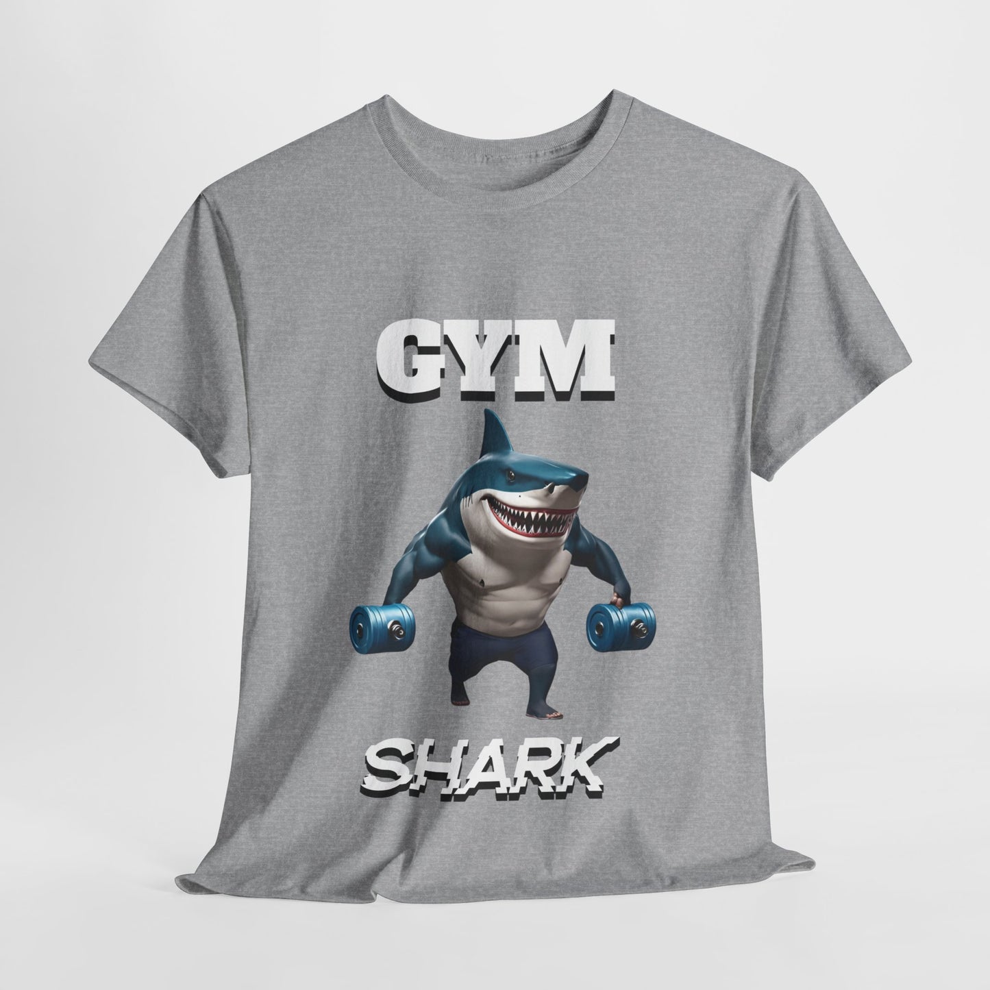 Gym Shark Performance Shirt Flashlander Cotton Unisex Charcoal Black Graphic Tee