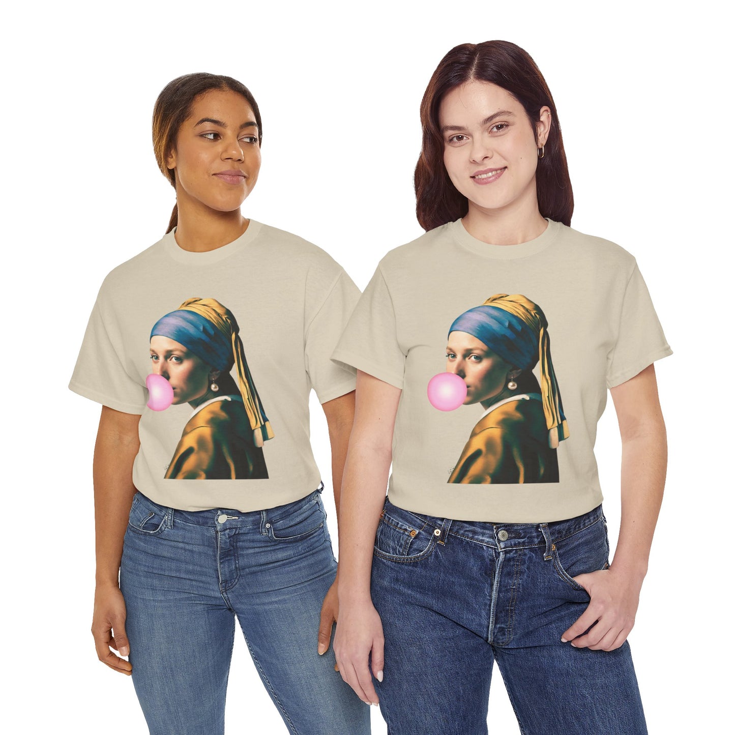 Bubble Gum Girl with a Pearl Earring Johannes Vermeer - Flashlander Gym Shirt