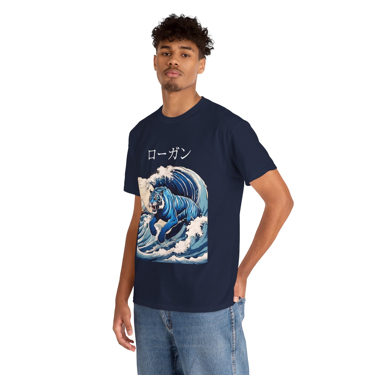 Tiger in Japanese Waves - Custom Japanese Name Flashlander Gym Shirt