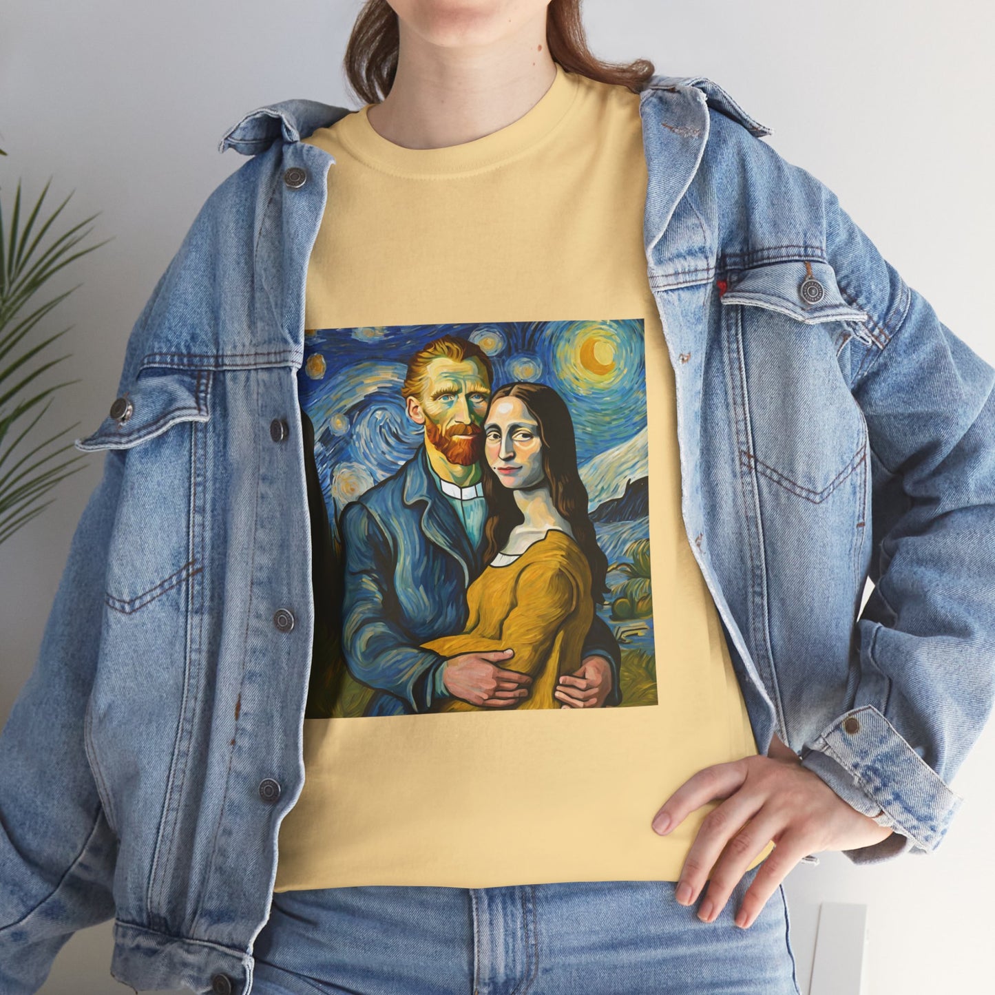 Funny Mona Lisa with Vincent Van Gogh Starry Night - Flashlander Gym Shirt