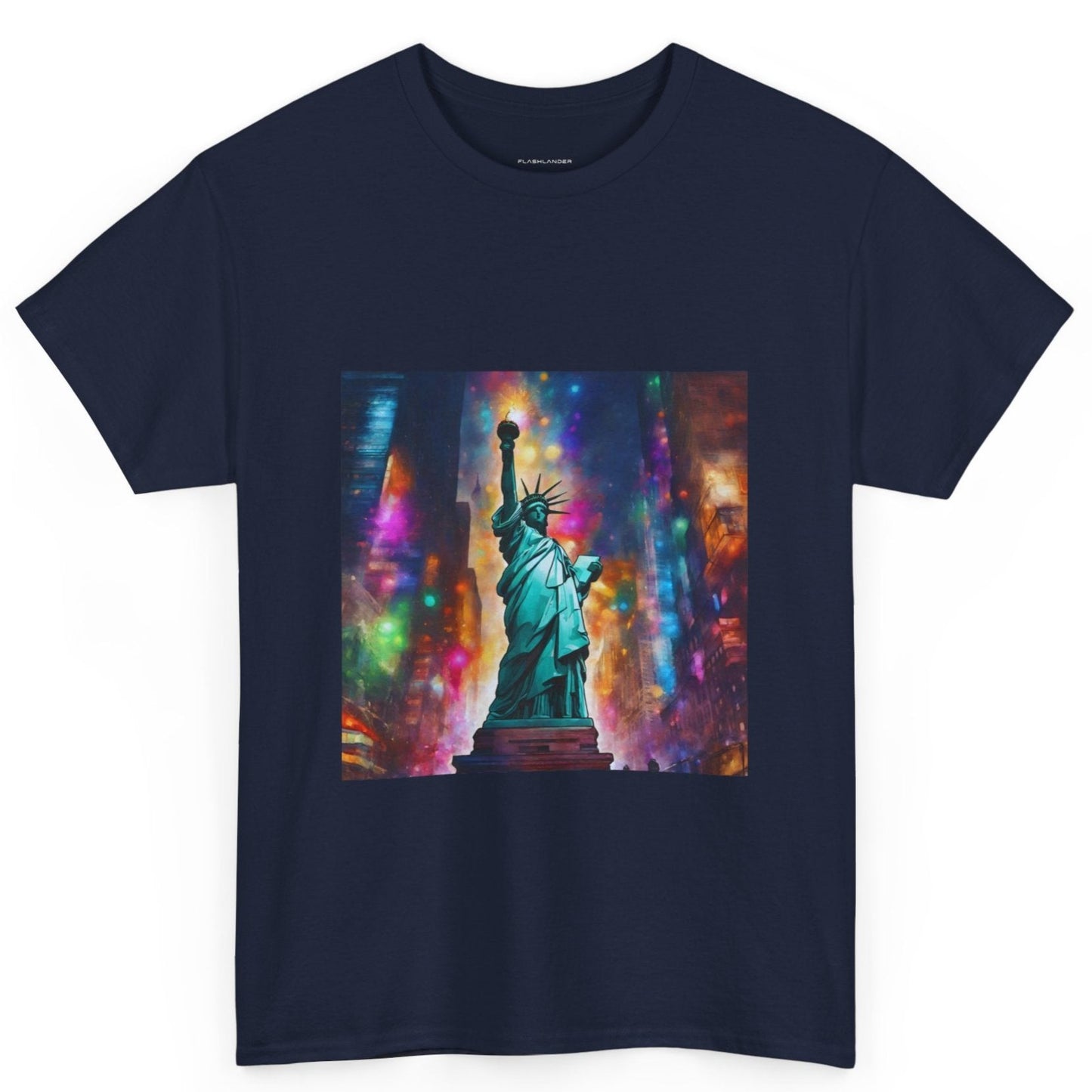 The Statue of Liberty in the Heart of New York Graphic Tee Flashlander